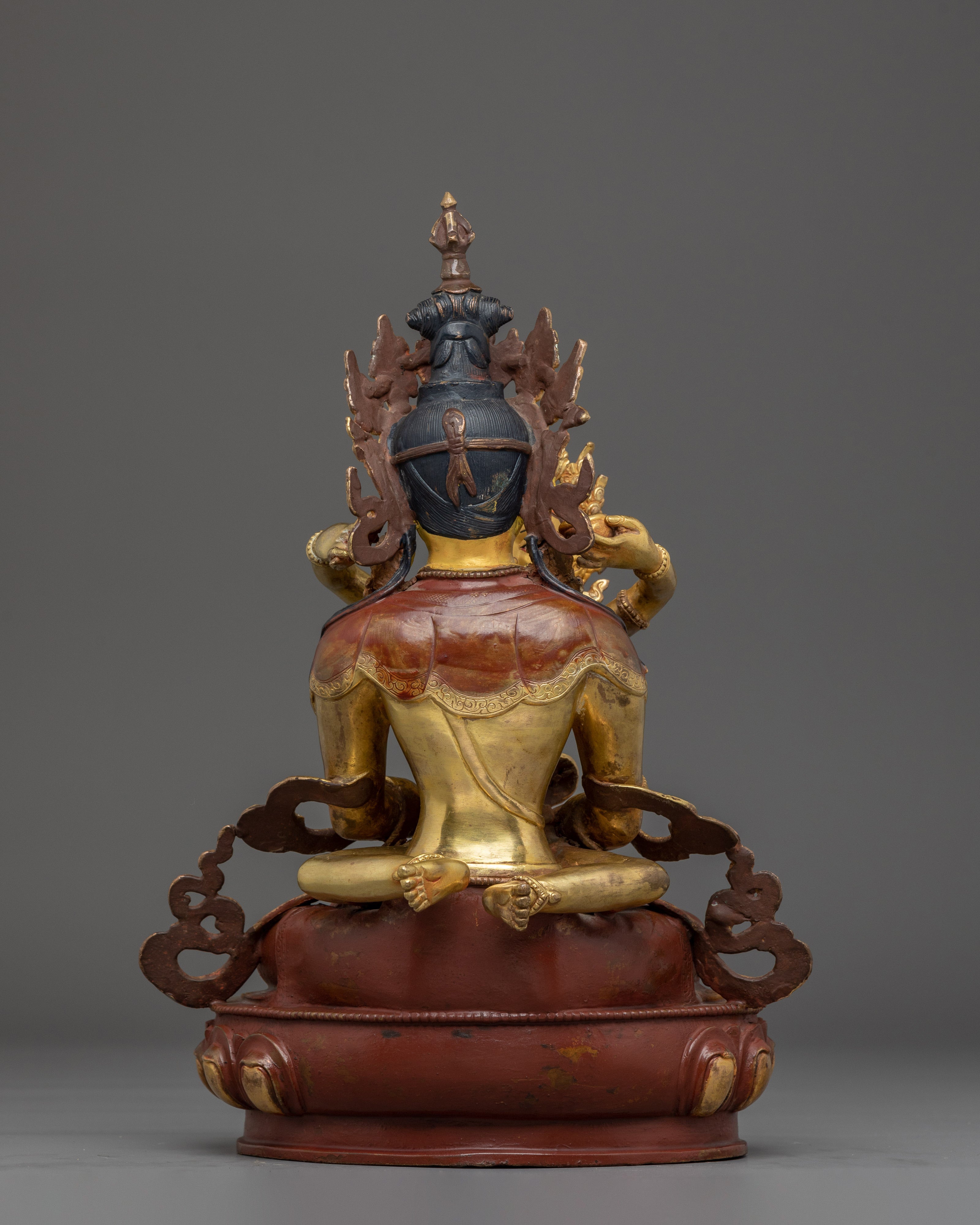 Himalayan Vajradhara with Consort Statue | Nepali Gold Gilded Artwork