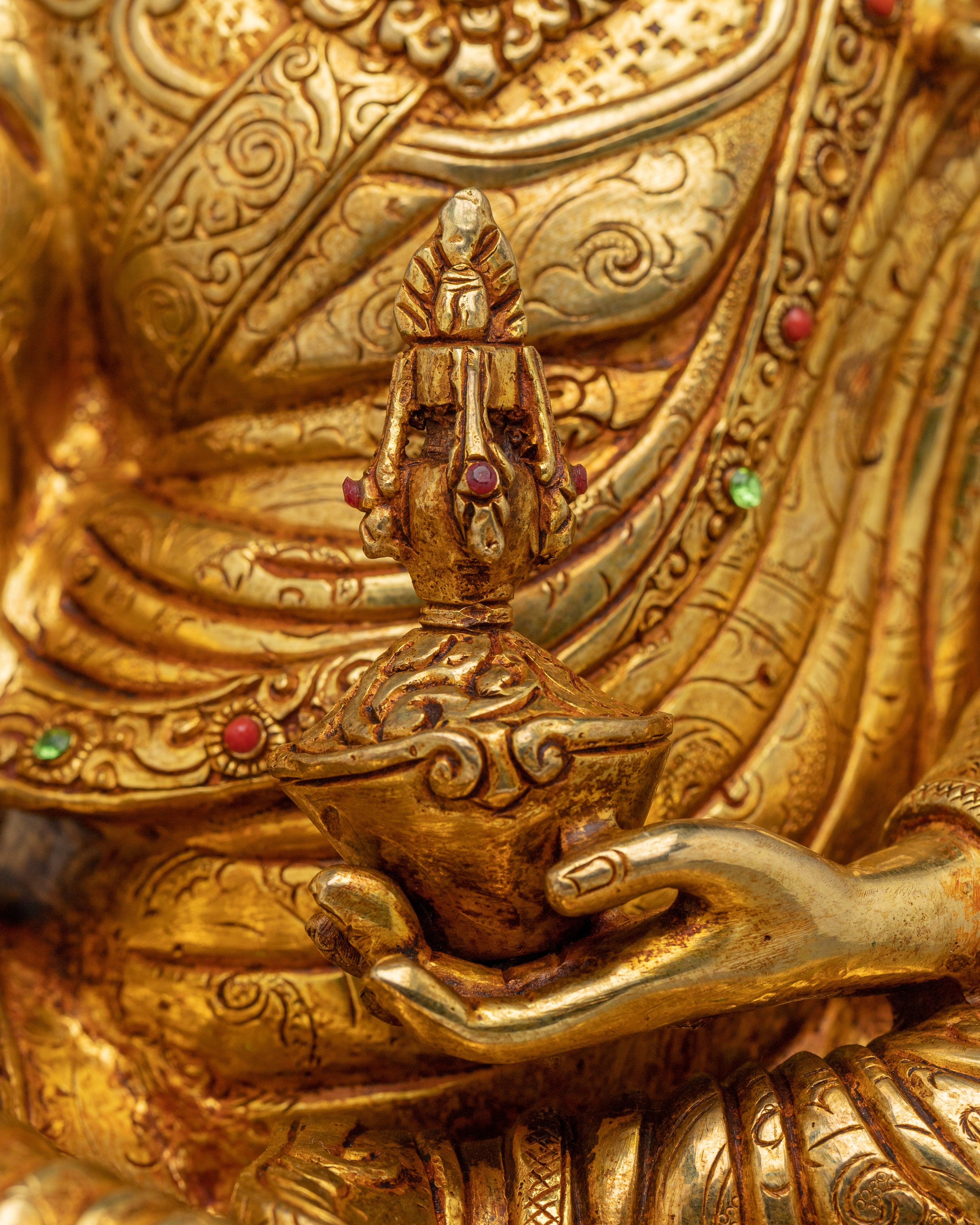 Guru Rinpcohe, Lotus Born Himalayan Sage | Gold Gilded Nepali Icon