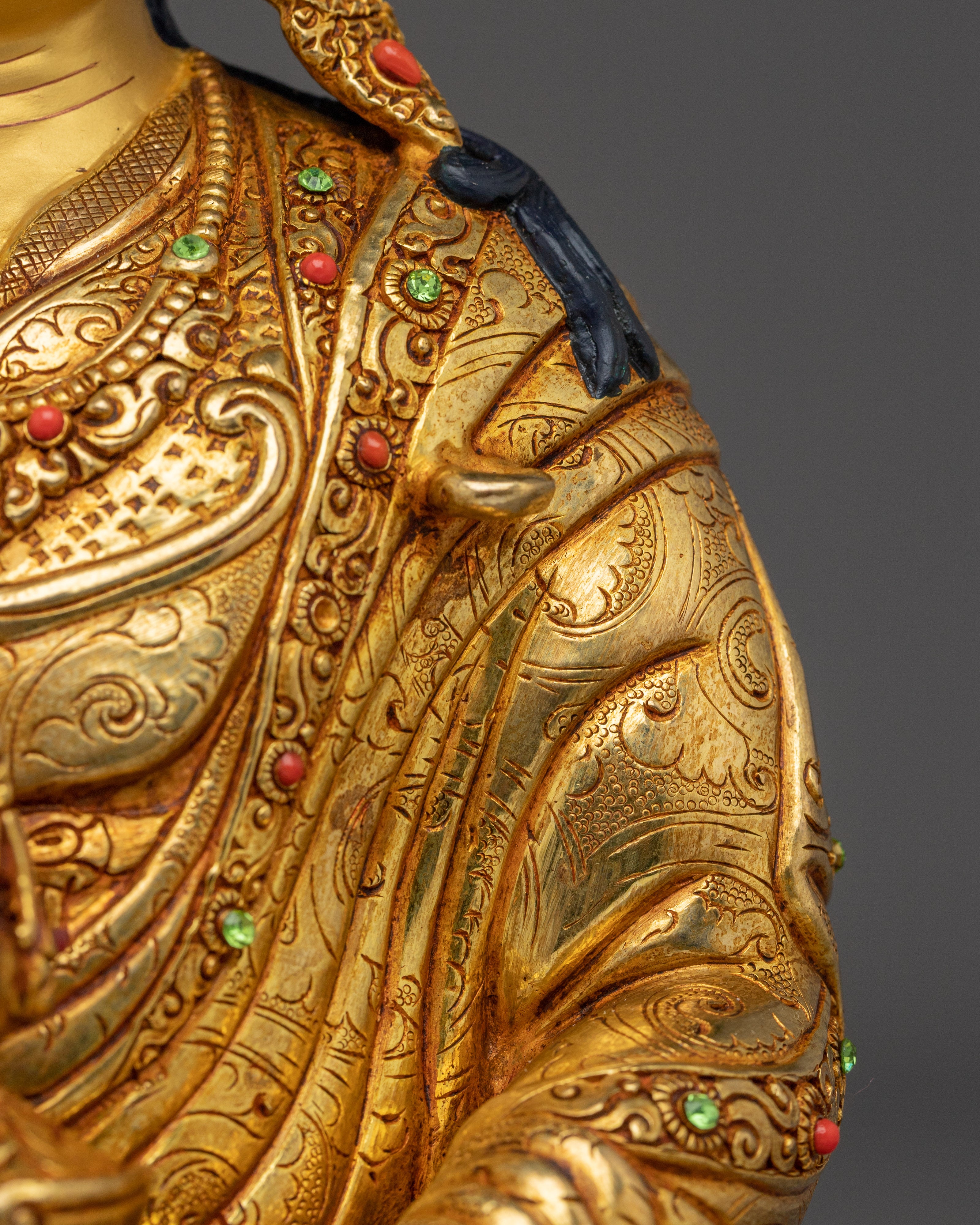 Guru Rinpcohe, Lotus Born Himalayan Sage | Gold Gilded Nepali Icon