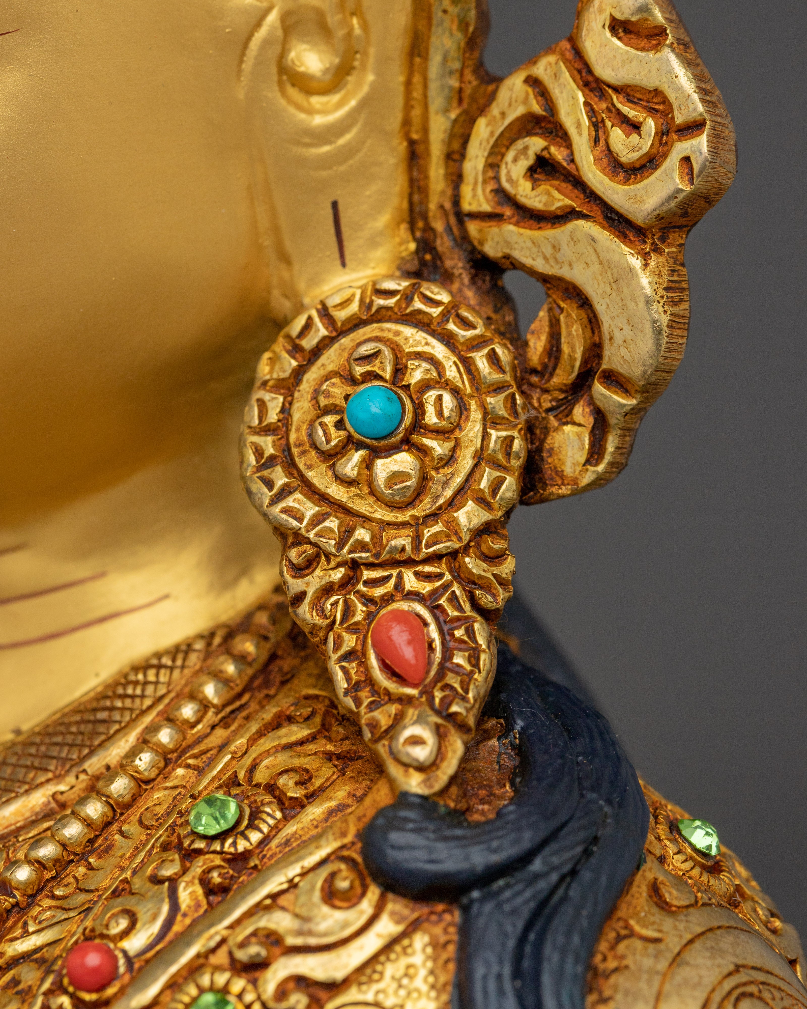 Guru Rinpcohe, Lotus Born Himalayan Sage | Gold Gilded Nepali Icon