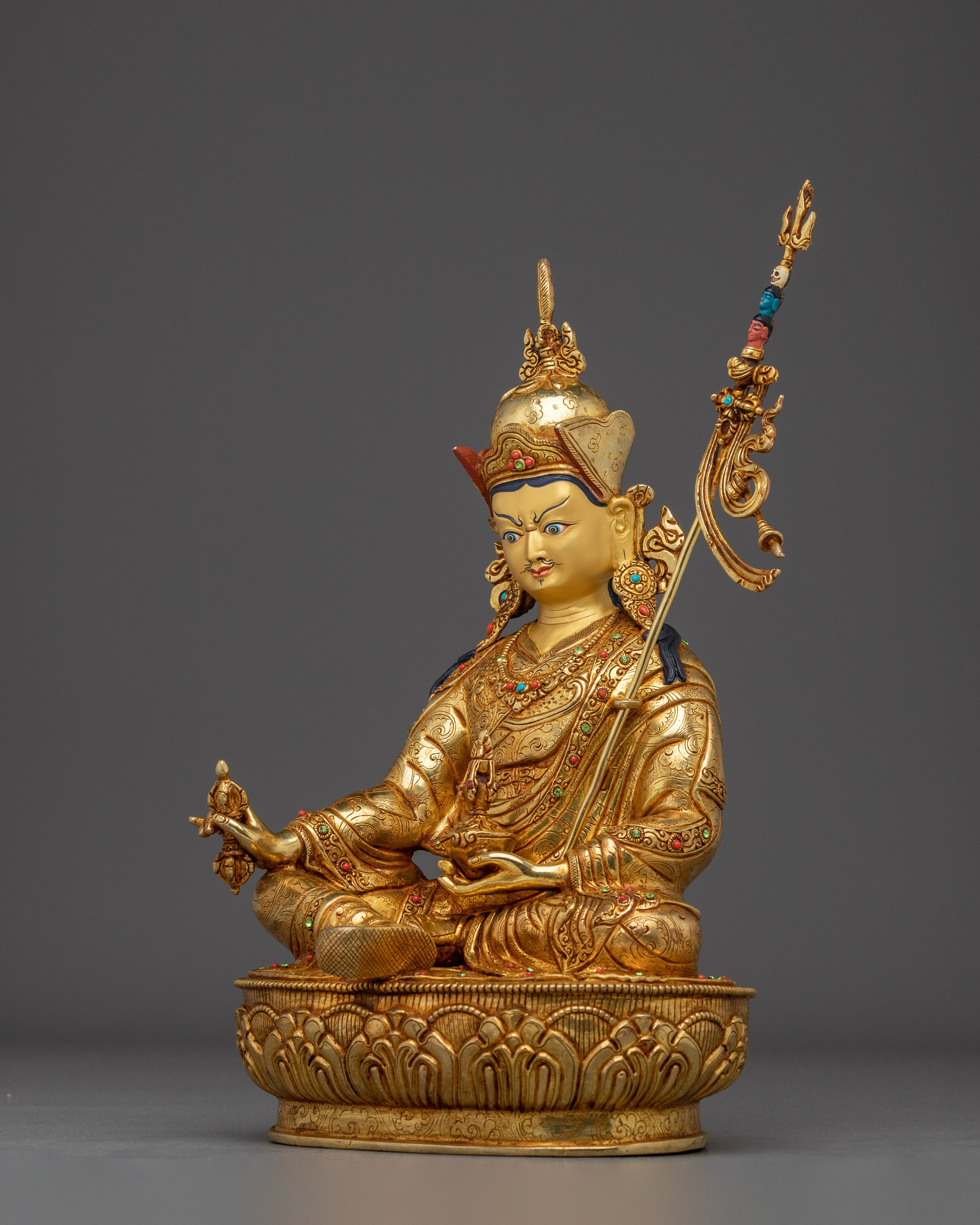 Guru Rinpcohe, Lotus Born Himalayan Sage | Gold Gilded Nepali Icon