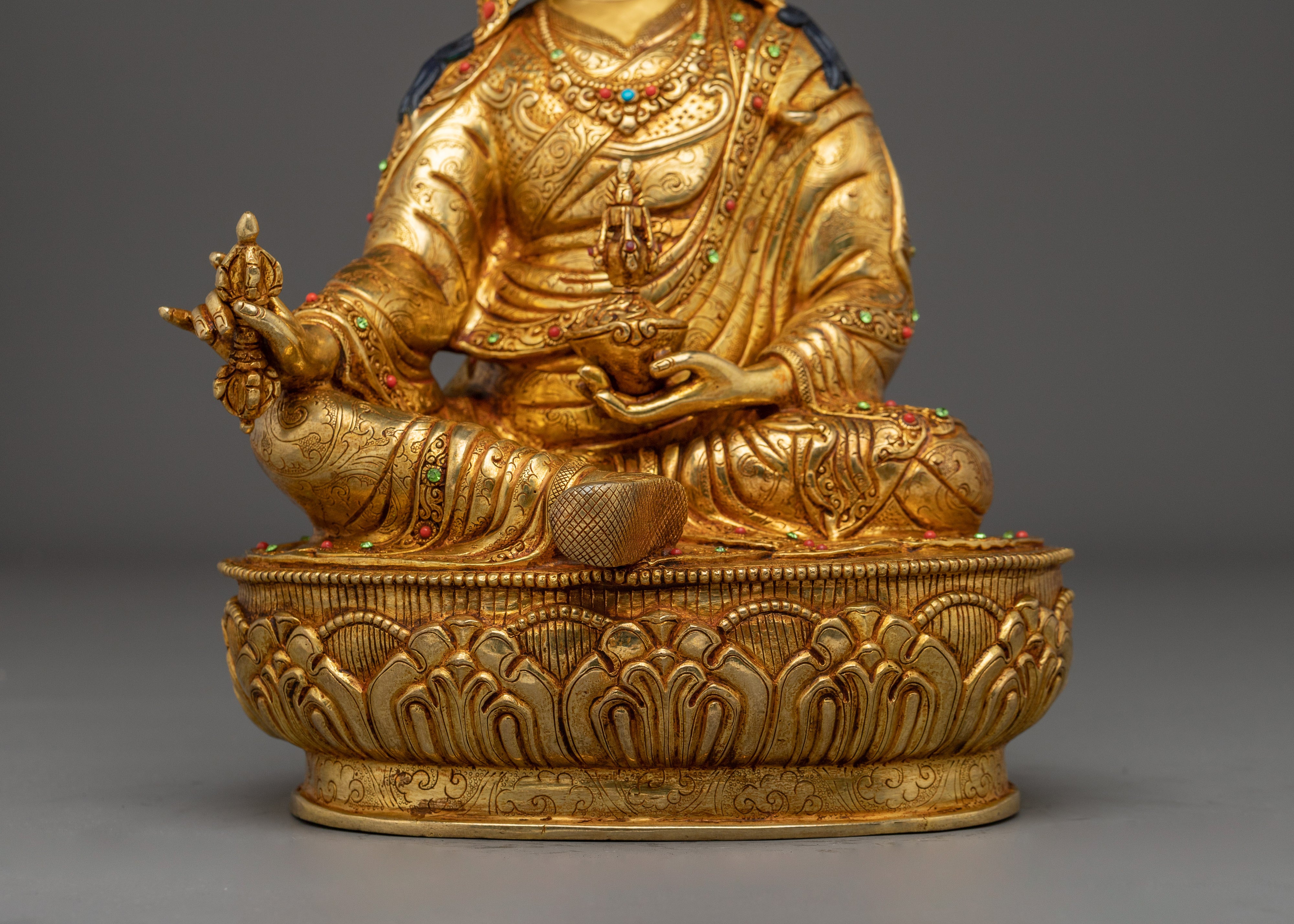Guru Rinpcohe, Lotus Born Himalayan Sage | Gold Gilded Nepali Icon