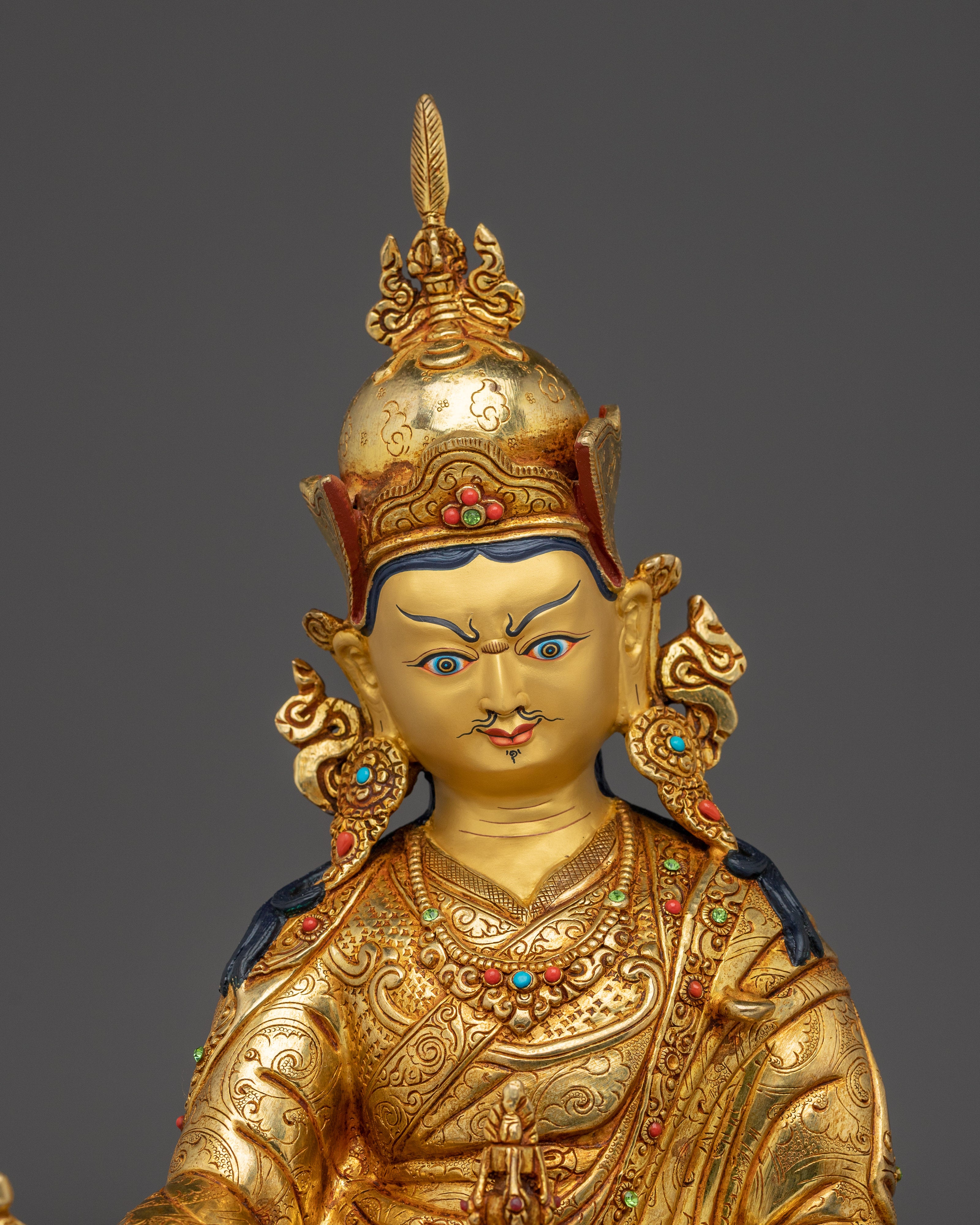 Guru Rinpcohe, Lotus Born Himalayan Sage | Gold Gilded Nepali Icon