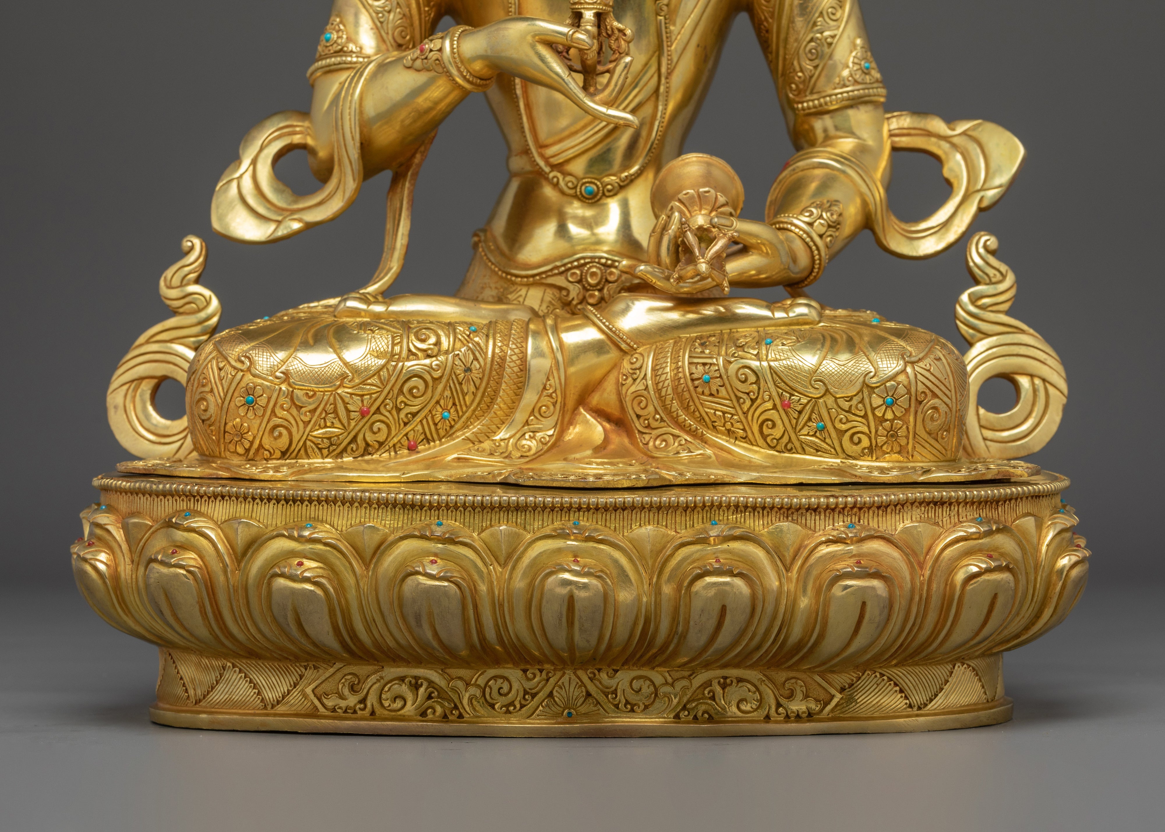 Tibetan Golden Vajrasattva Icon | Sacred Bodhisattva of Purity