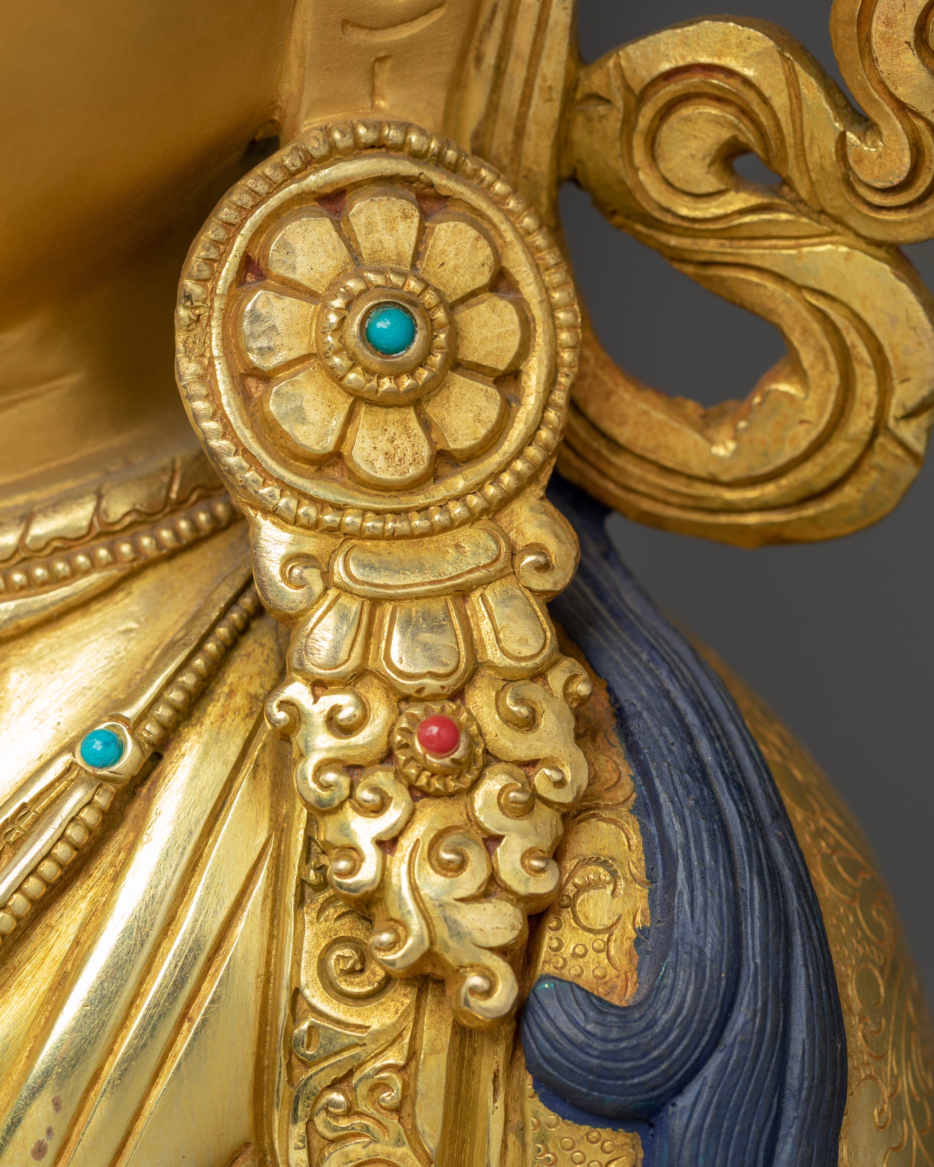Tibetan Golden Vajrasattva Icon | Sacred Bodhisattva of Purity