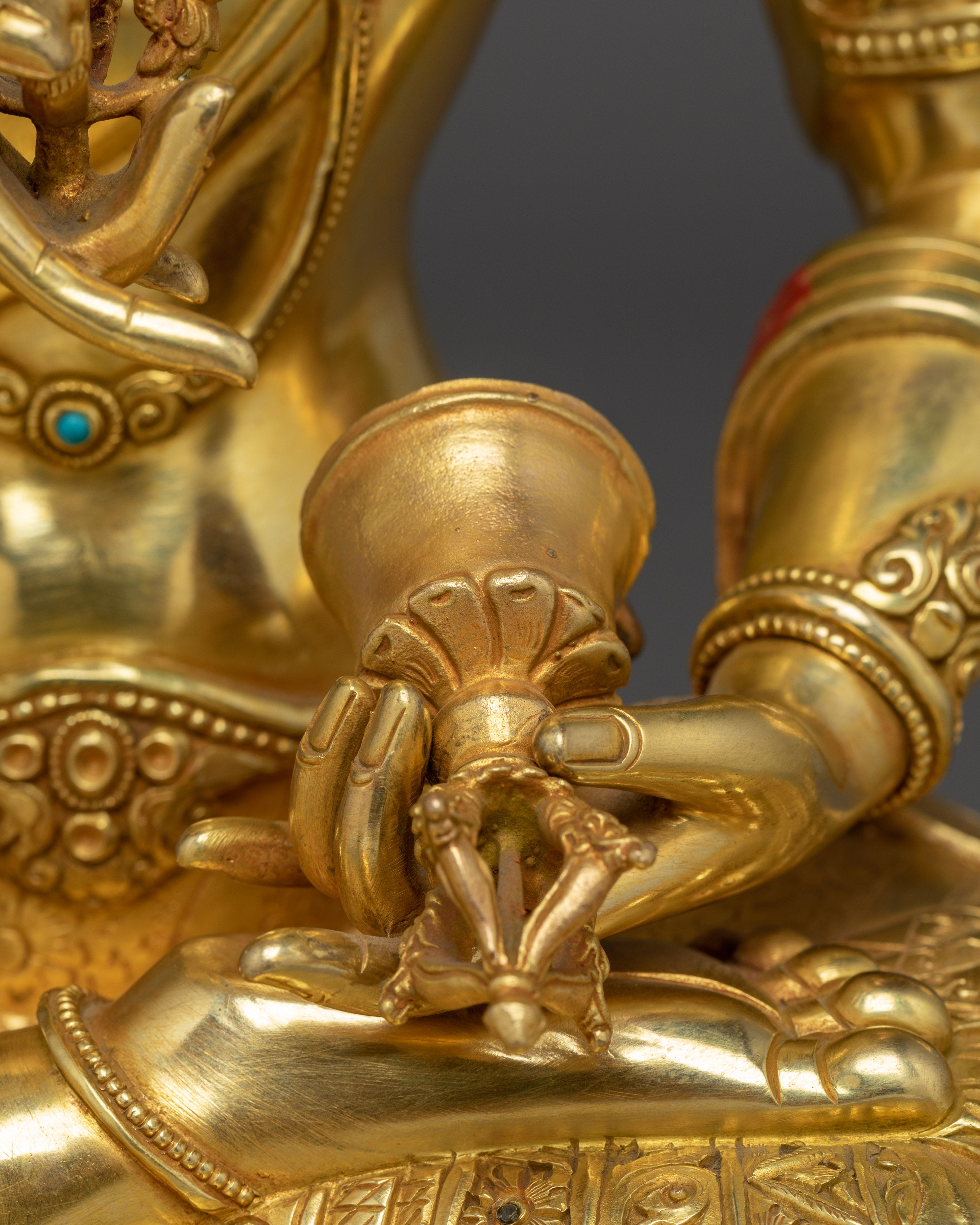 Tibetan Golden Vajrasattva Icon | Sacred Bodhisattva of Purity