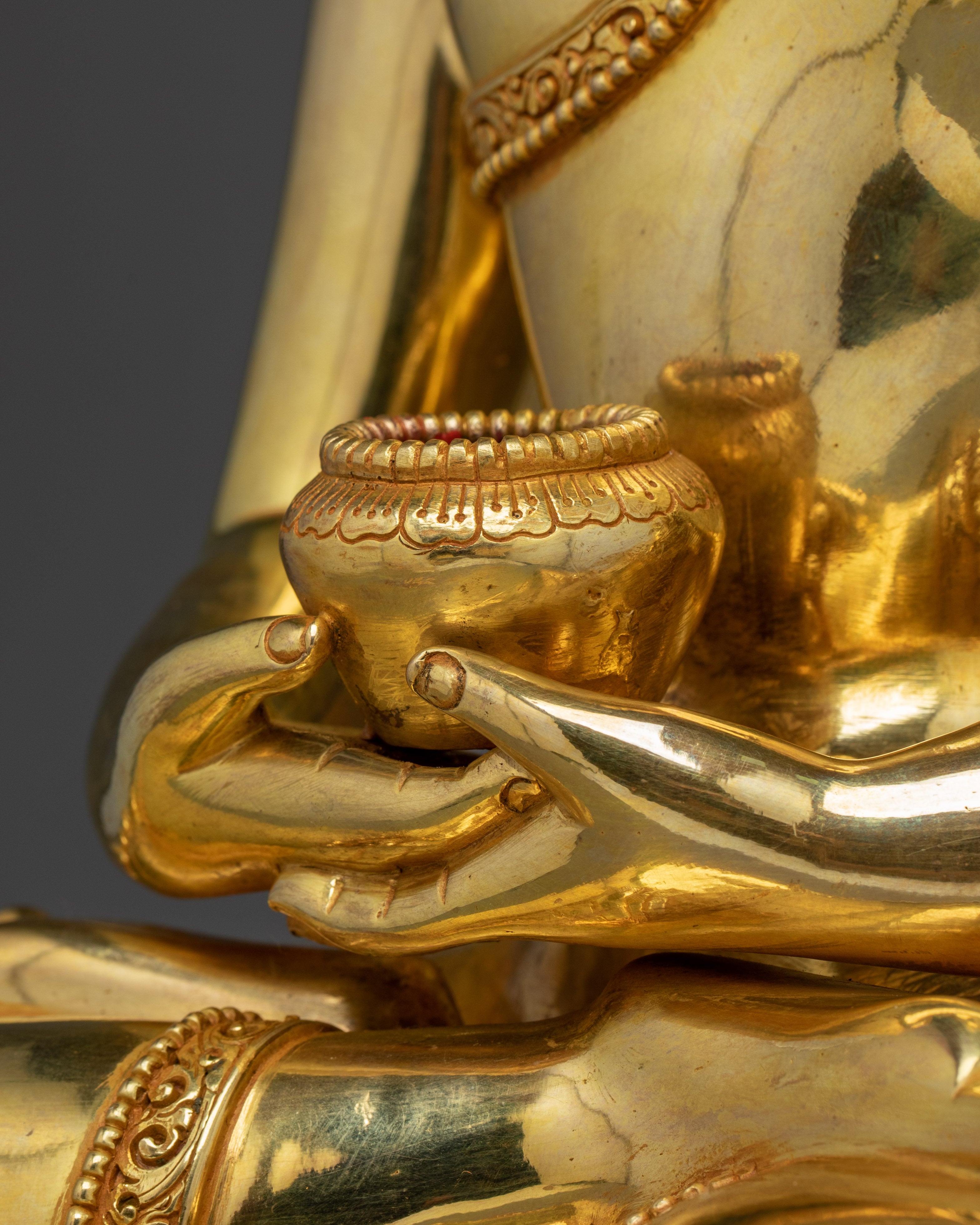 Amitabha Golden Art, Buddha of Infinite Light | Gold Gilded Sculpture