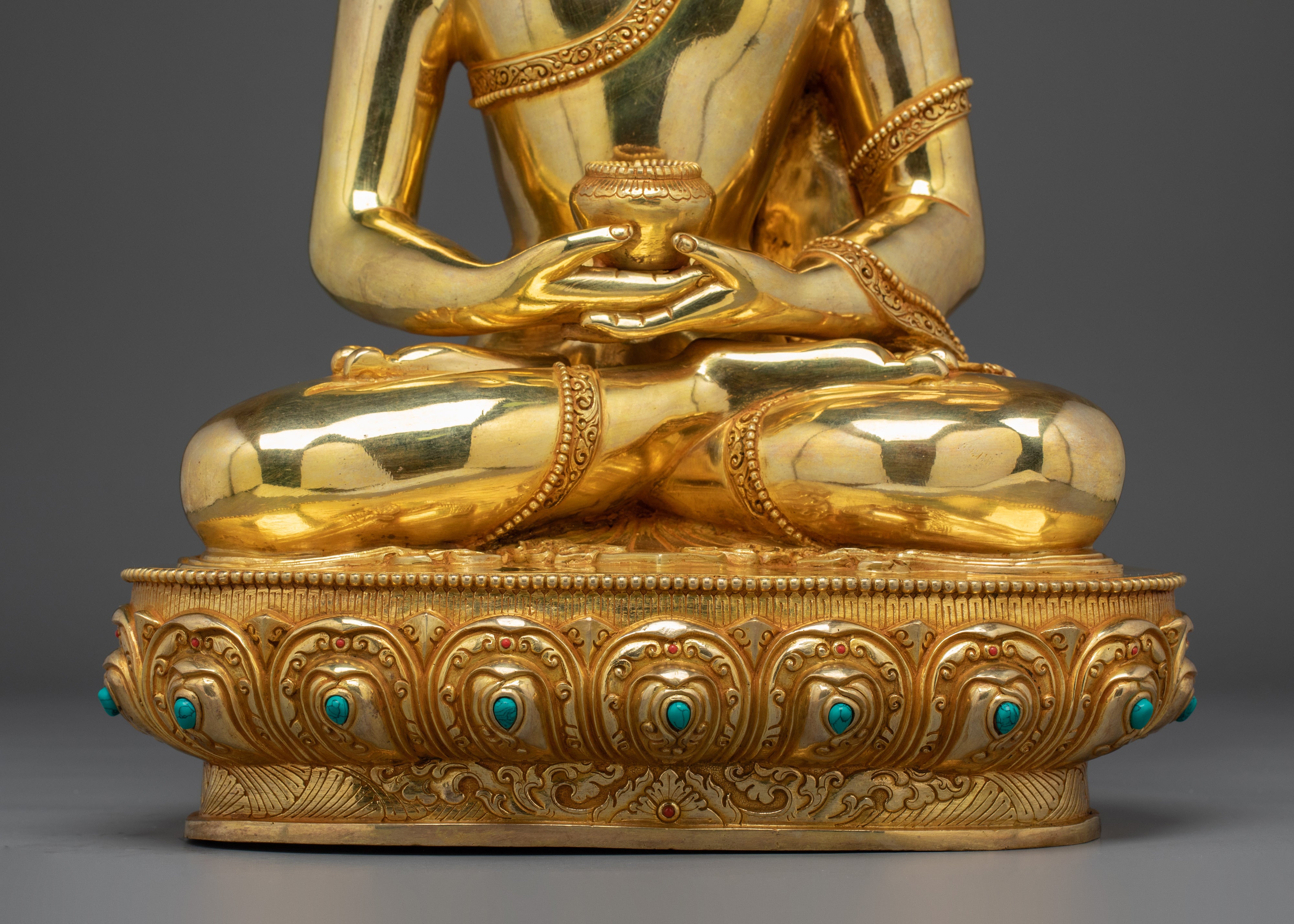 Amitabha Golden Art, Buddha of Infinite Light | Gold Gilded Sculpture