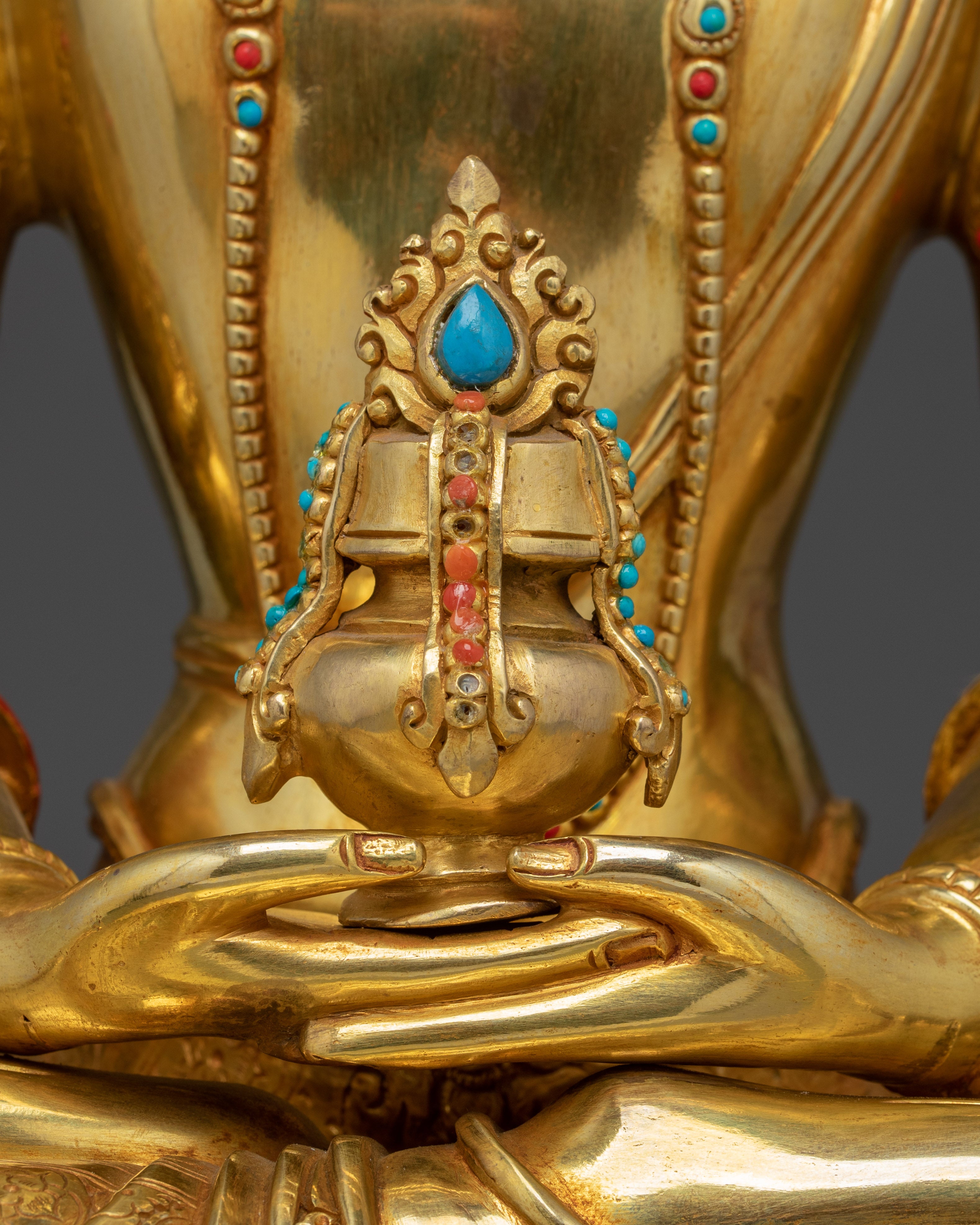 Amitayus, Bringer of Light | Nepali Gold Gilded Himalayan Icon