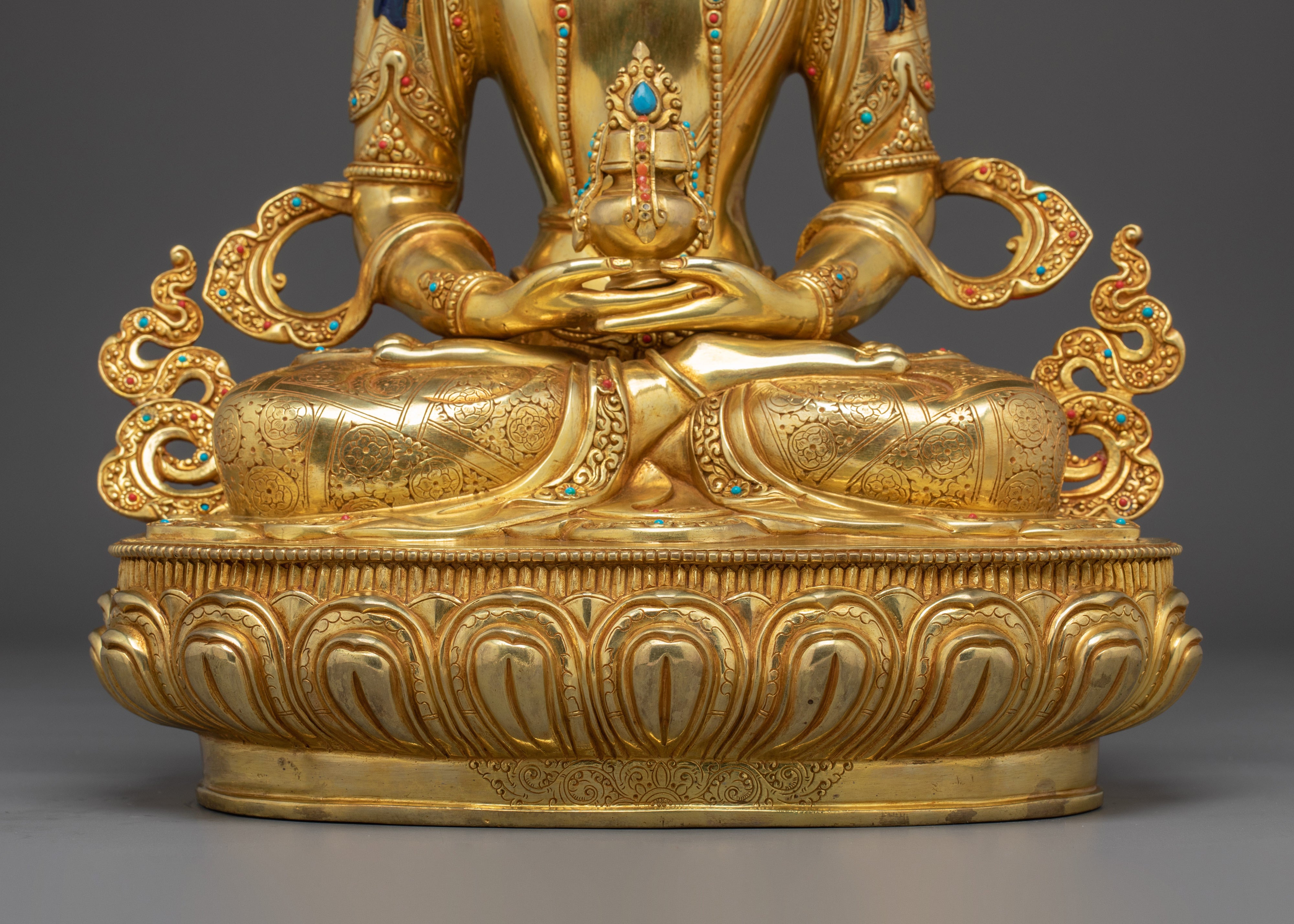 Amitayus, Bringer of Light | Nepali Gold Gilded Himalayan Icon