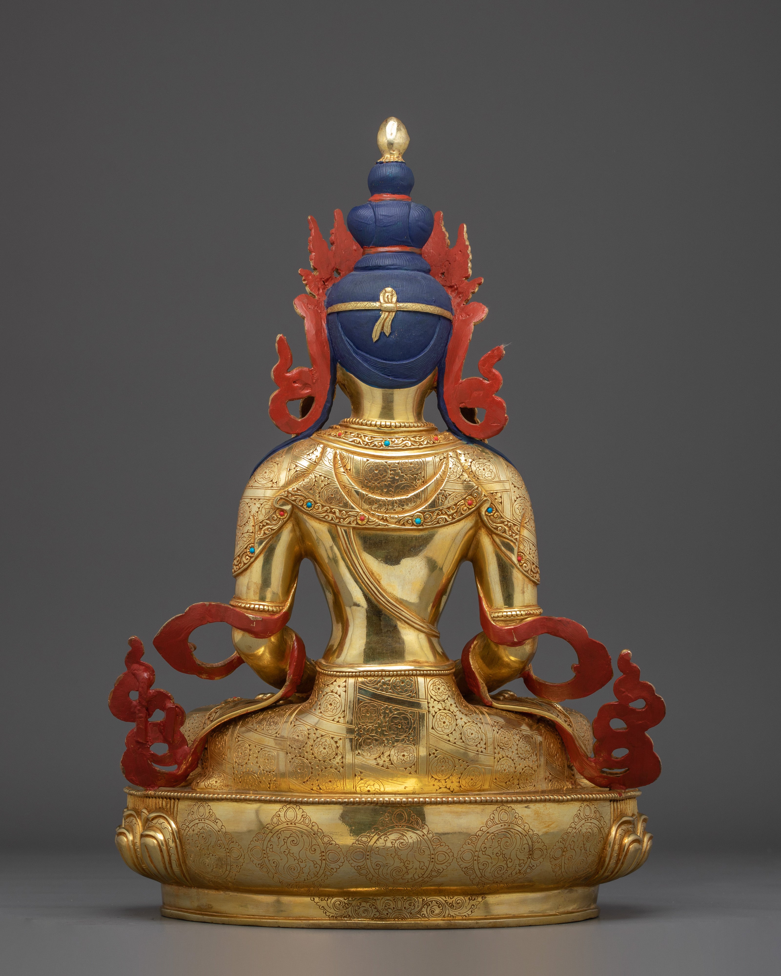 Amitayus, Bringer of Light | Nepali Gold Gilded Himalayan Icon