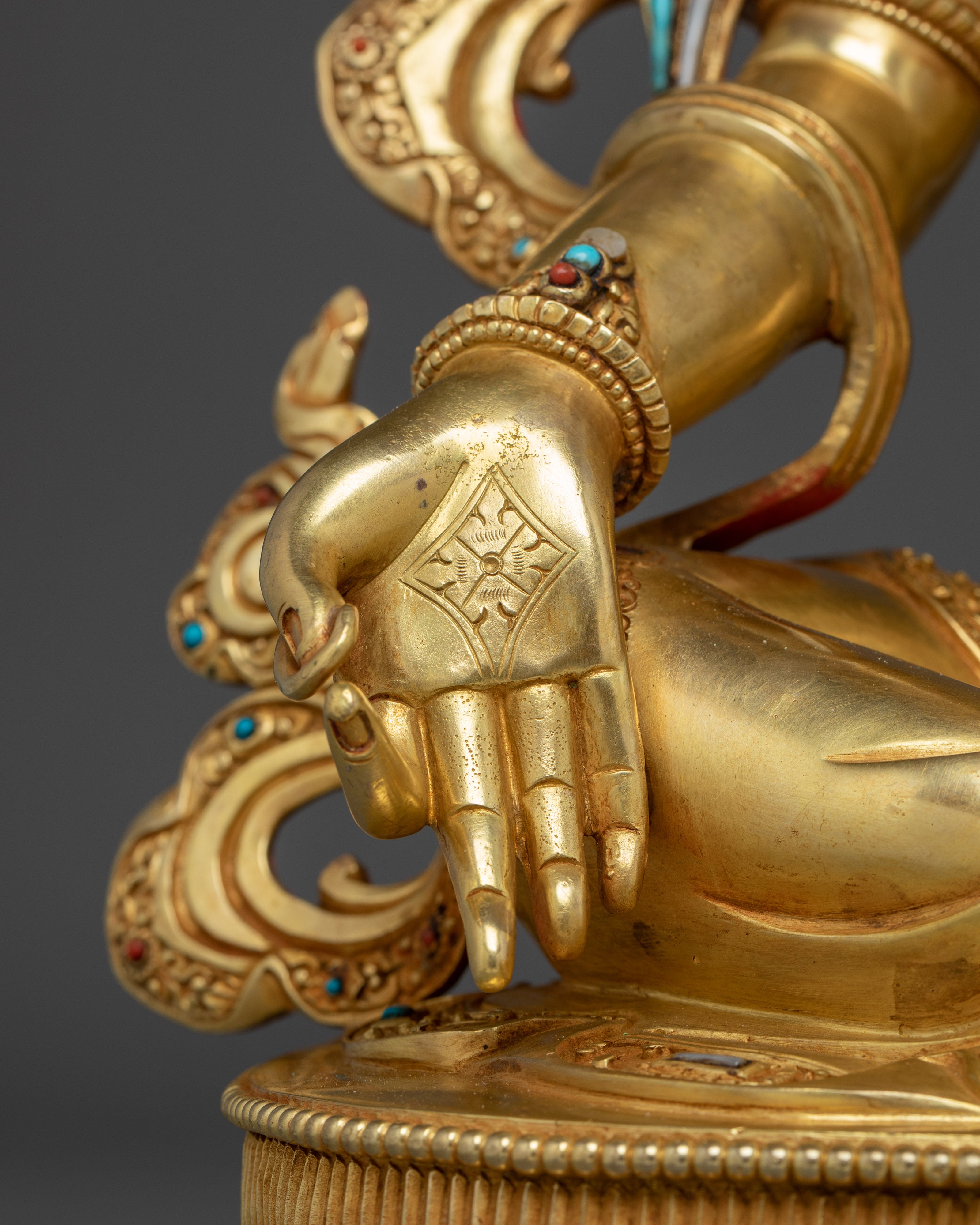 Green Tara, Guardian of Compassion | Nepali Handcrafted Gold Icon