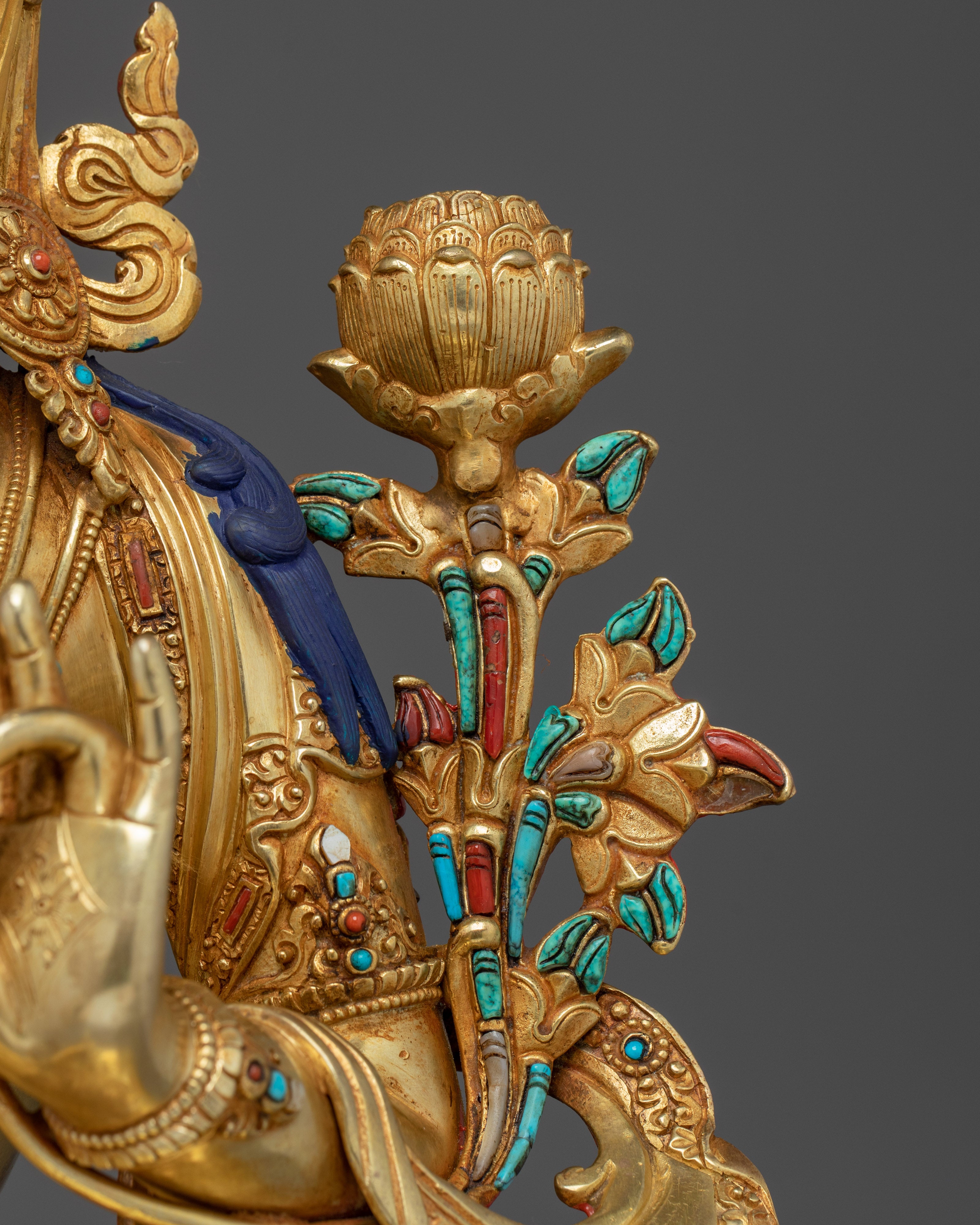 Green Tara, Guardian of Compassion | Nepali Handcrafted Gold Icon