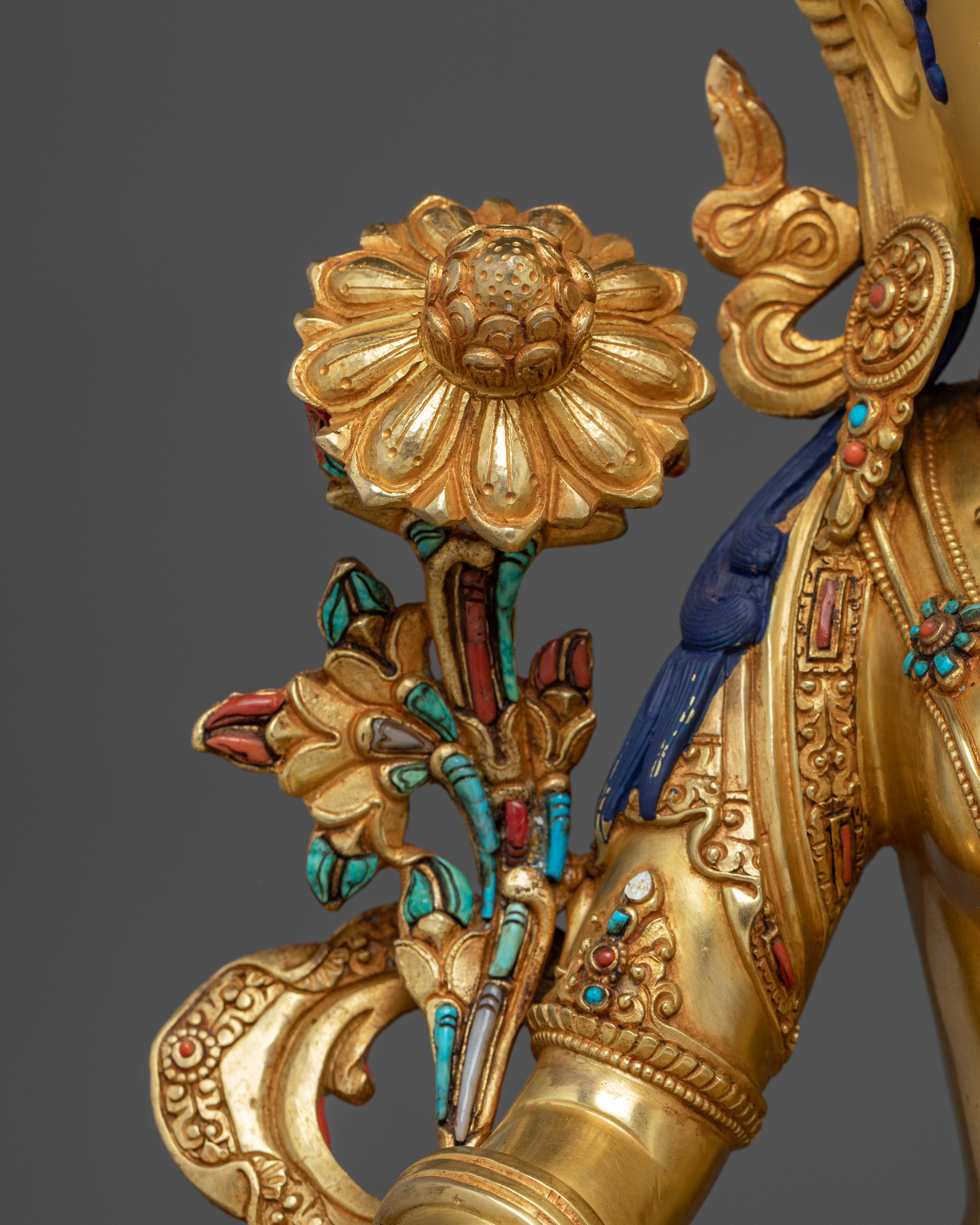 Green Tara, Guardian of Compassion | Nepali Handcrafted Gold Icon