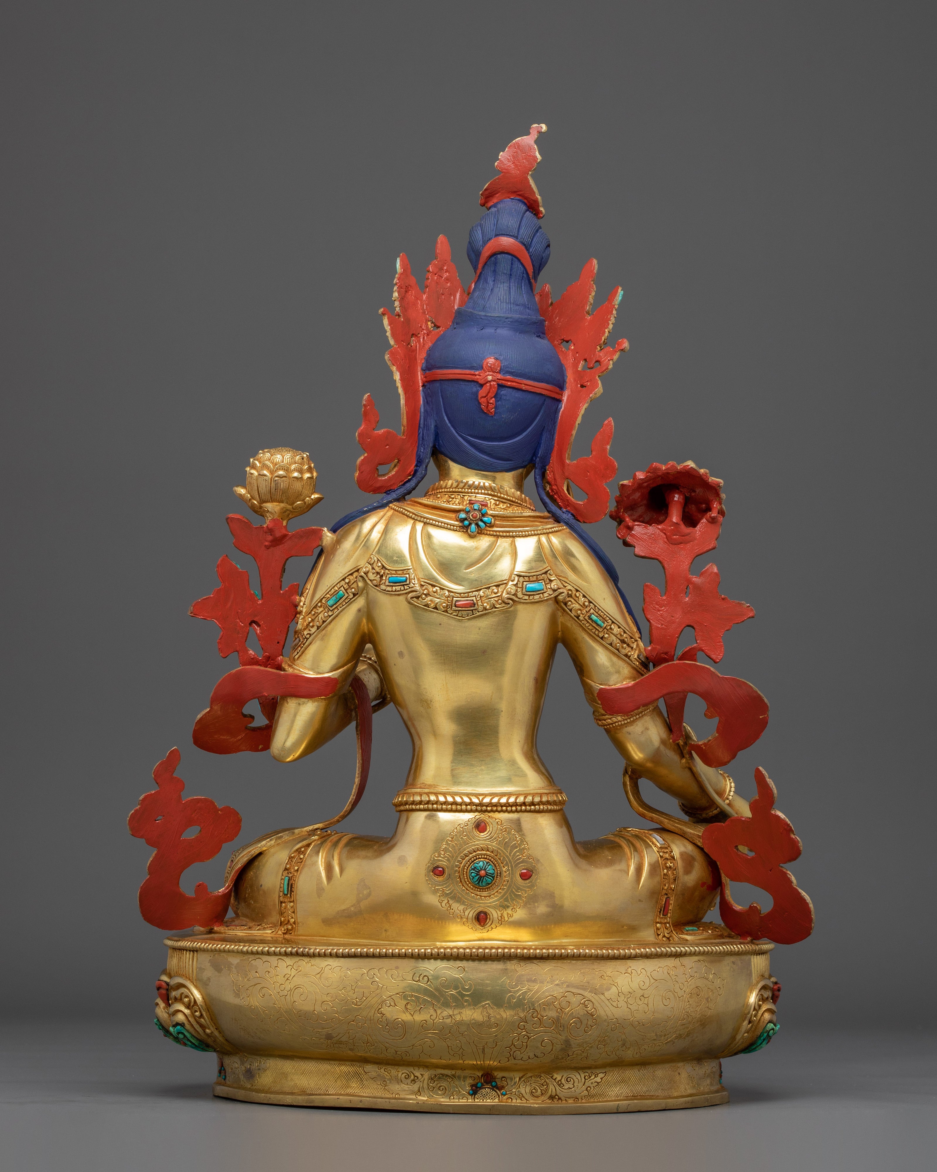 Green Tara, Guardian of Compassion | Nepali Handcrafted Gold Icon