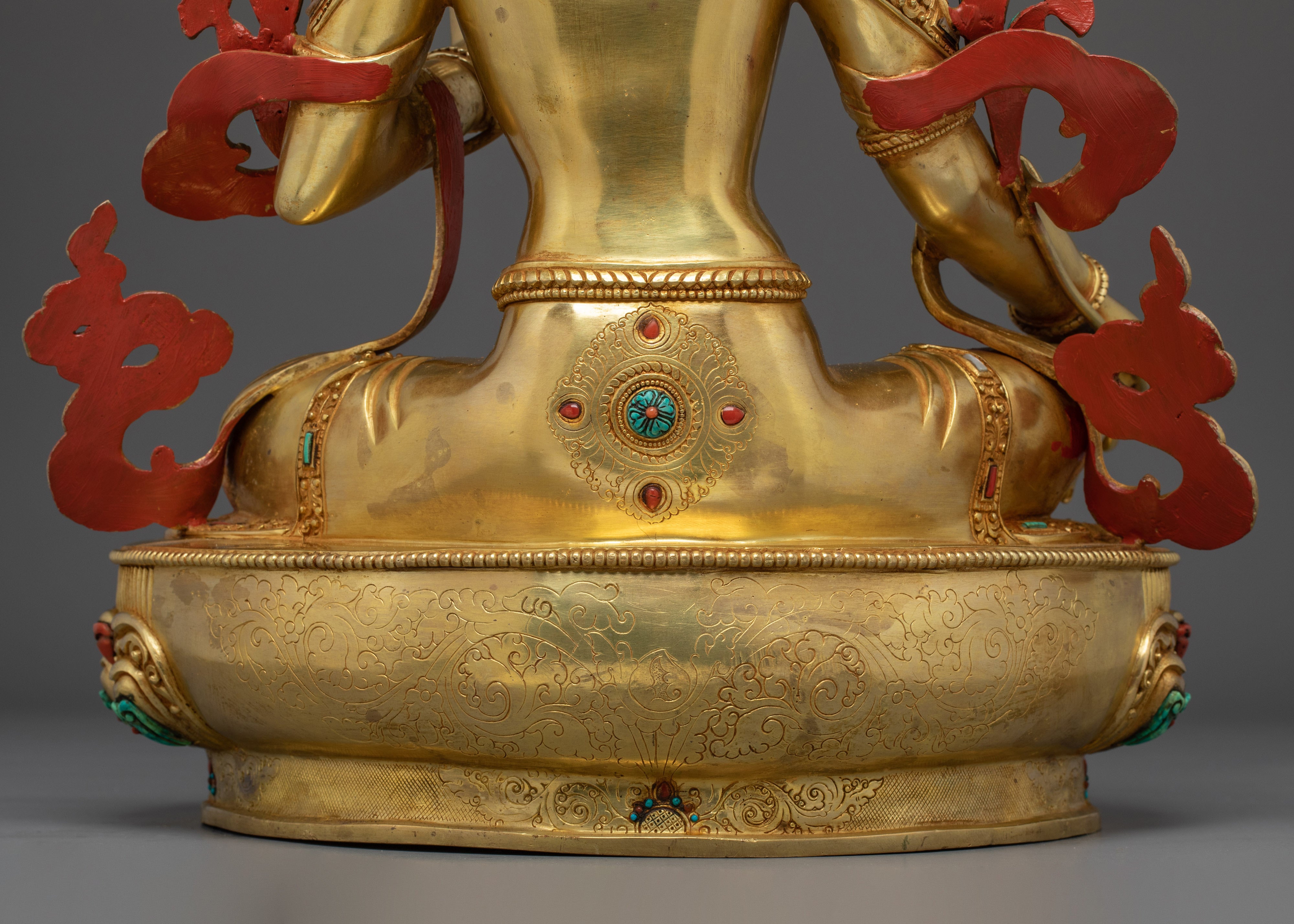 Green Tara, Guardian of Compassion | Nepali Handcrafted Gold Icon