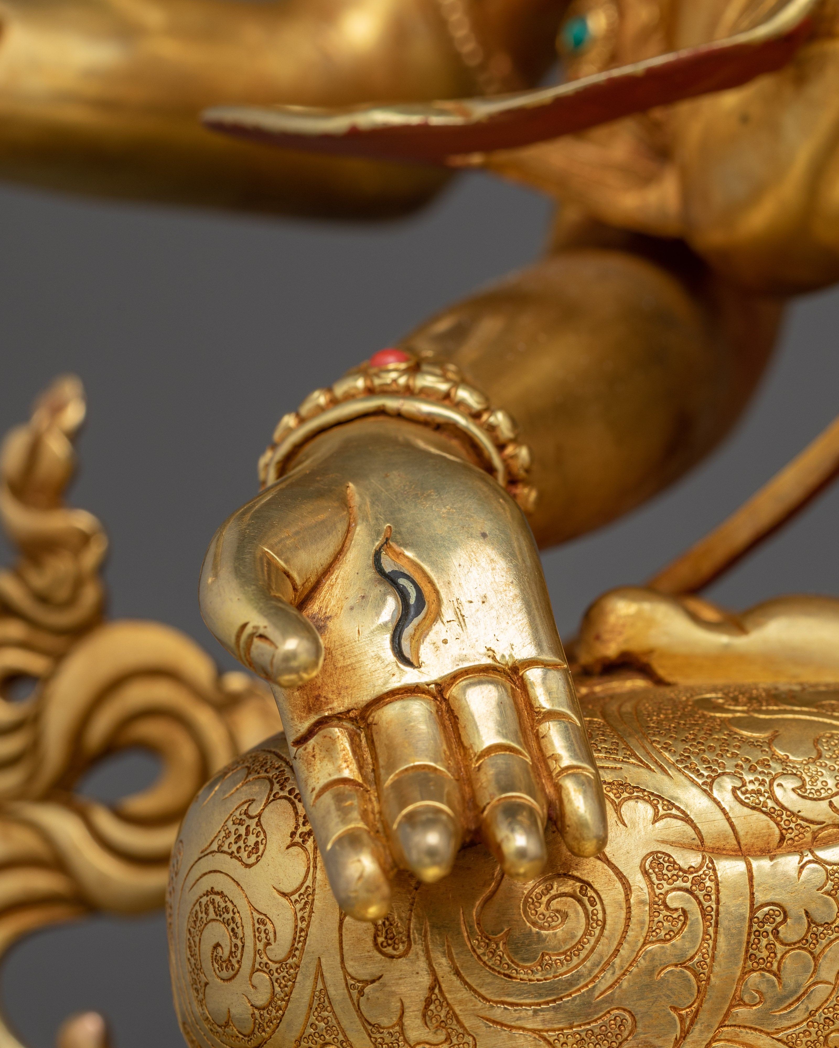 Himalayan Wrathful Deity Namgyalma | Nepali Gold Gilded Icon