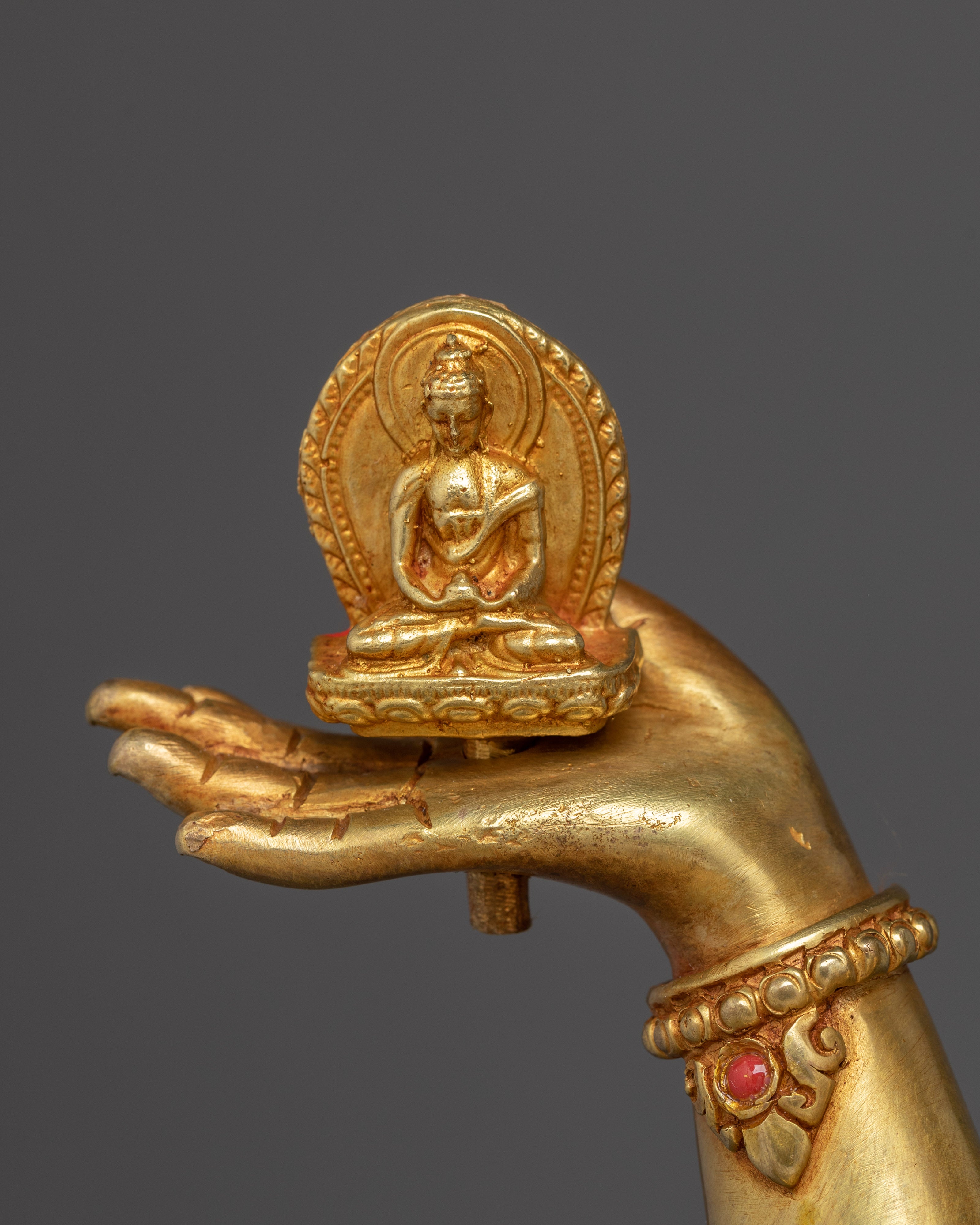 Himalayan Wrathful Deity Namgyalma | Nepali Gold Gilded Icon