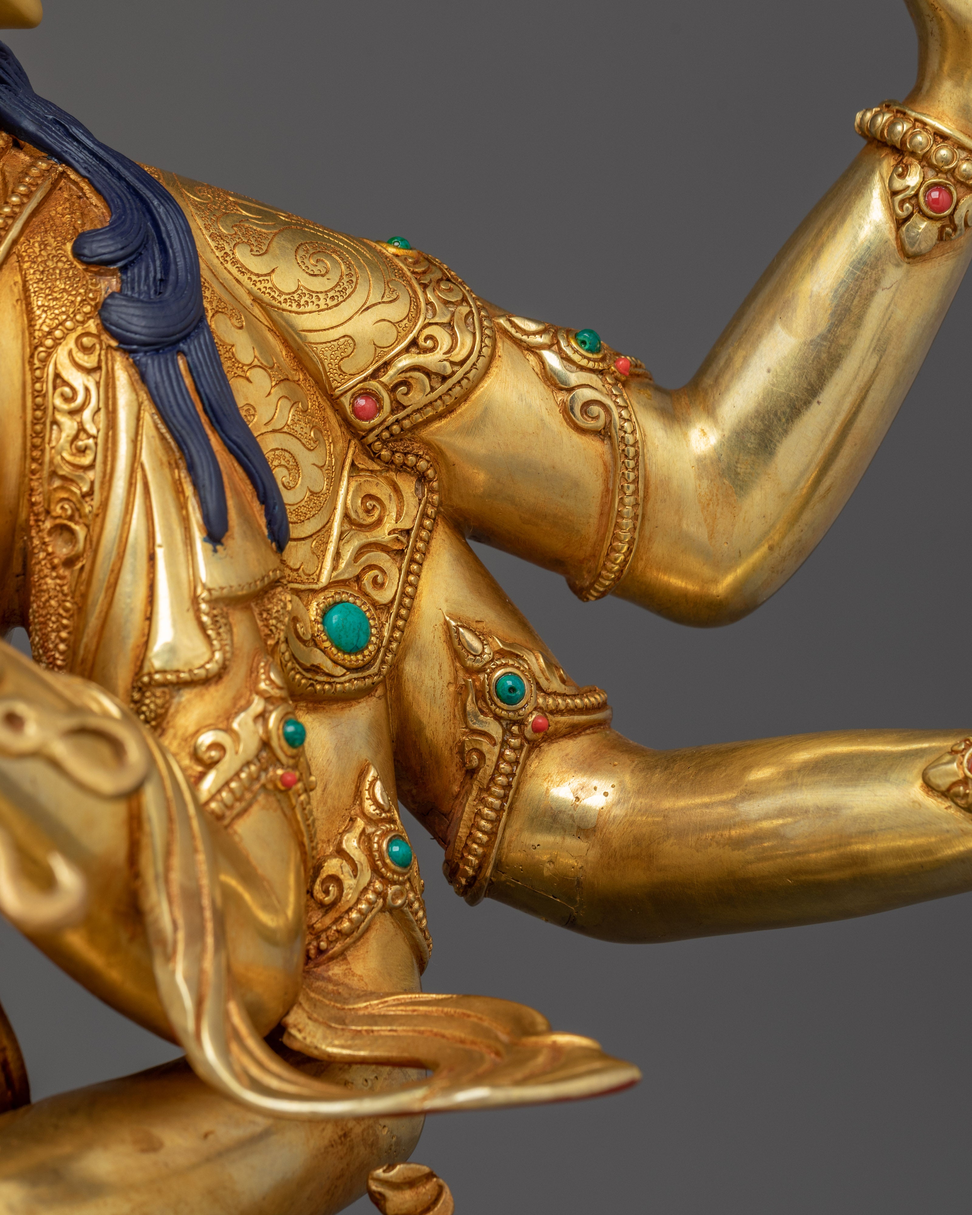 Himalayan Wrathful Deity Namgyalma | Nepali Gold Gilded Icon