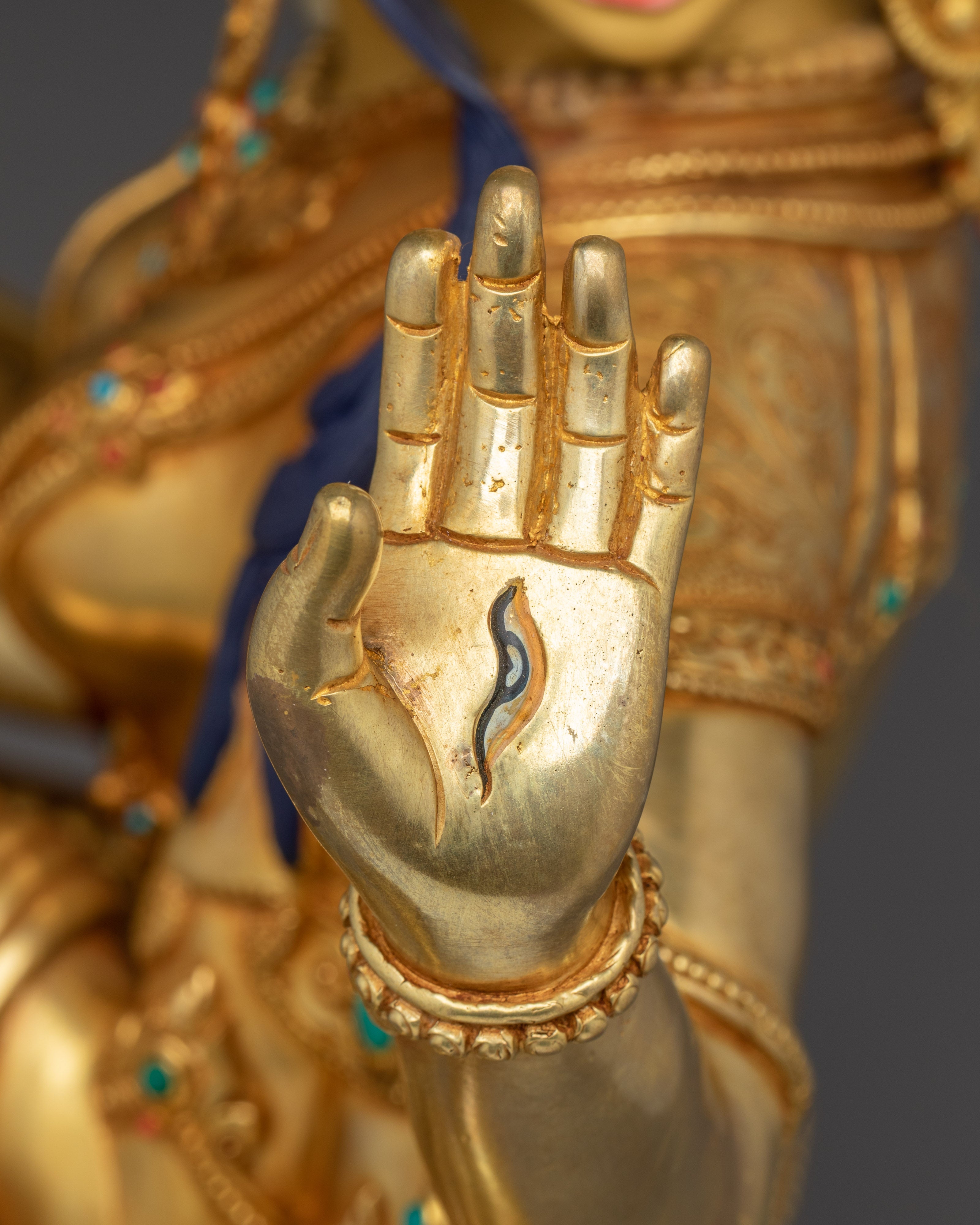 Himalayan Wrathful Deity Namgyalma | Nepali Gold Gilded Icon