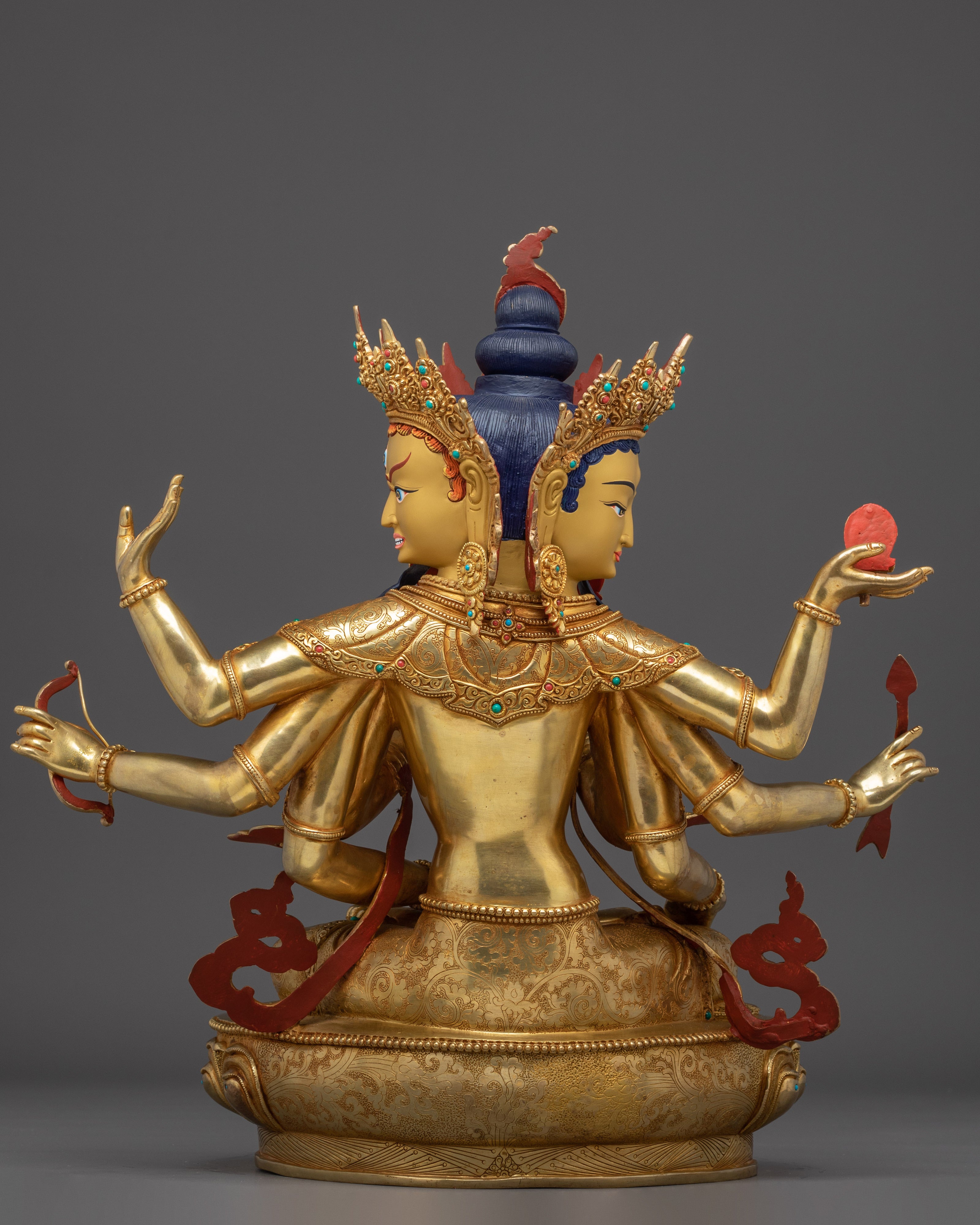 Himalayan Wrathful Deity Namgyalma | Nepali Gold Gilded Icon