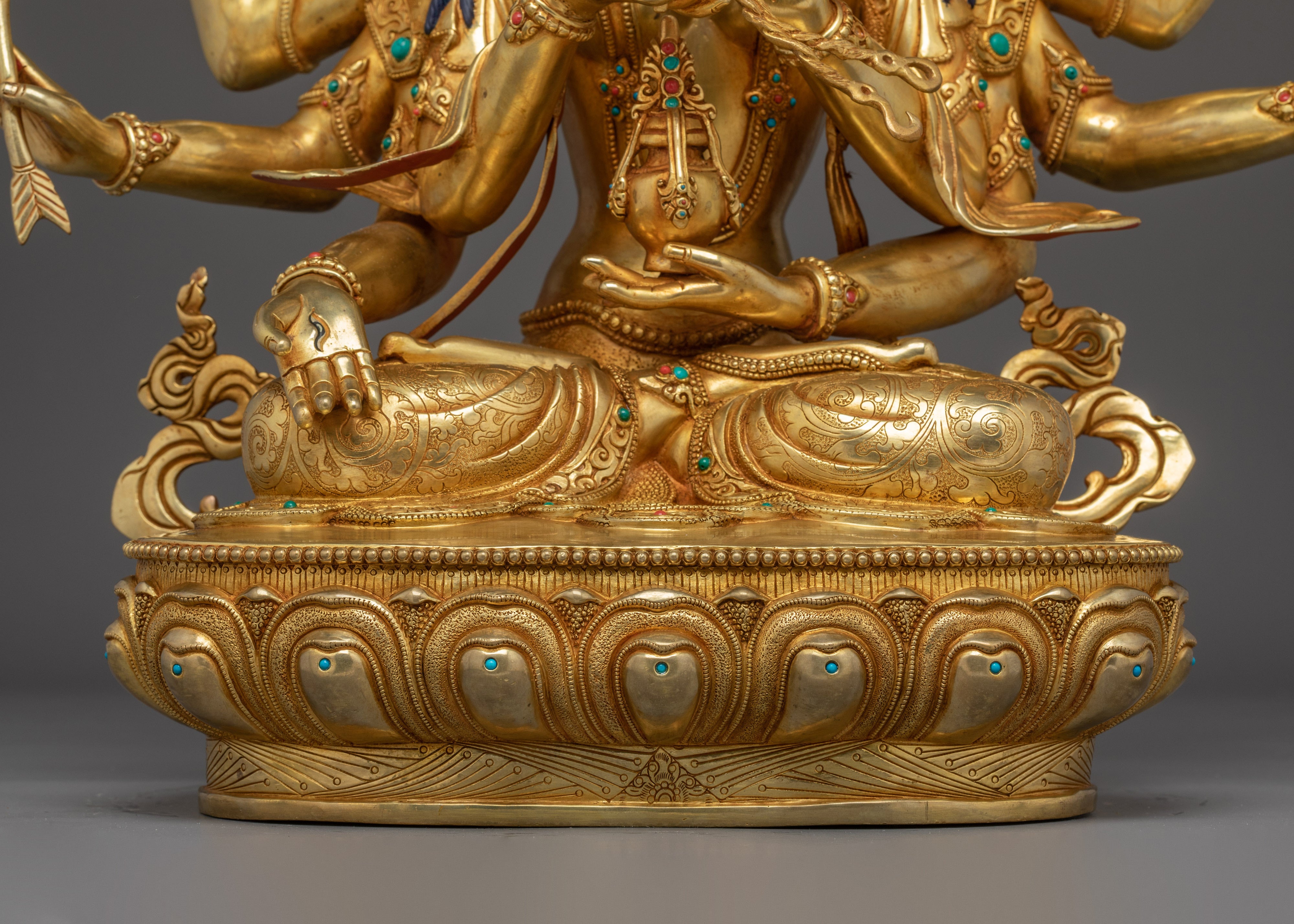 Himalayan Wrathful Deity Namgyalma | Nepali Gold Gilded Icon