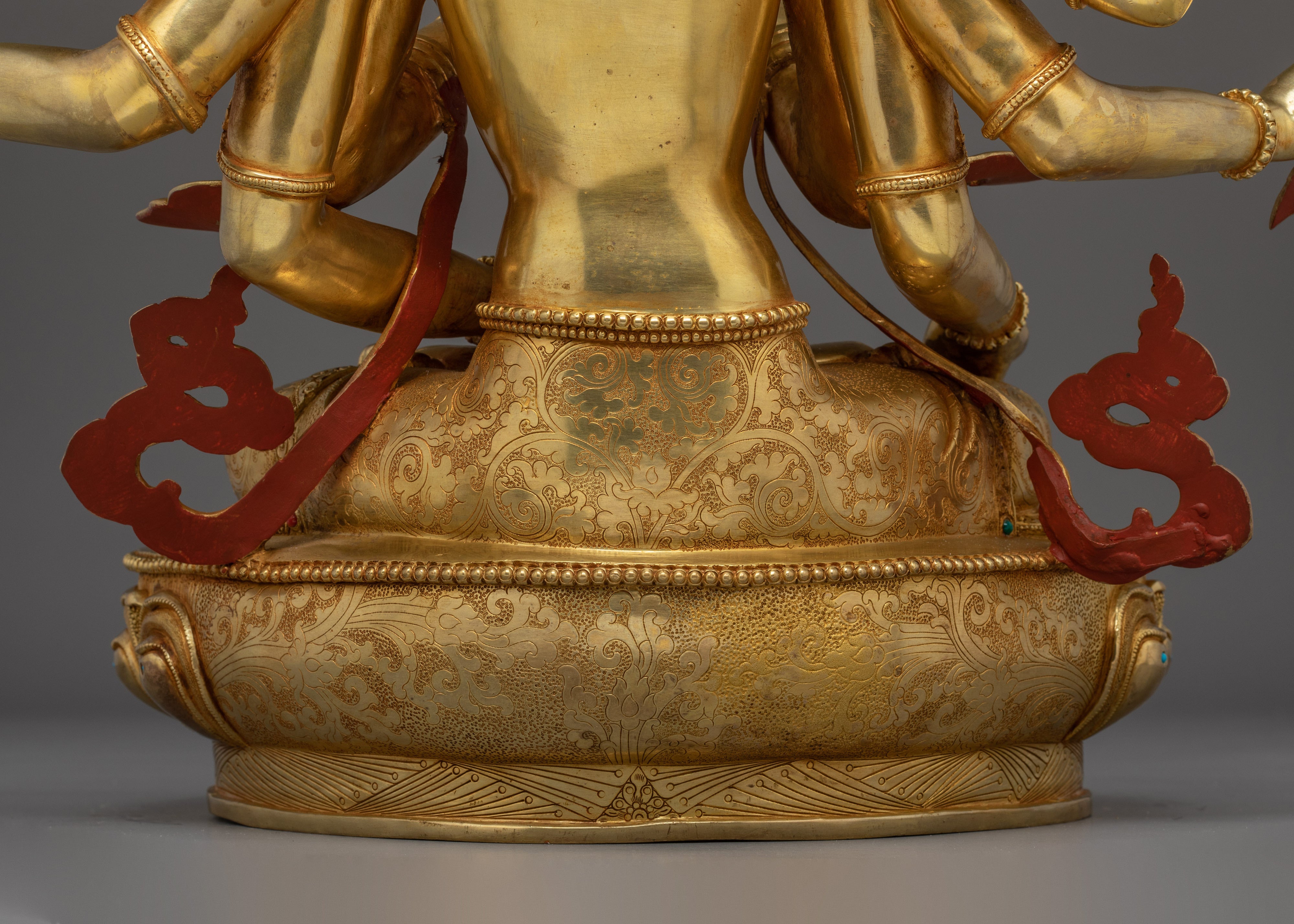Himalayan Wrathful Deity Namgyalma | Nepali Gold Gilded Icon