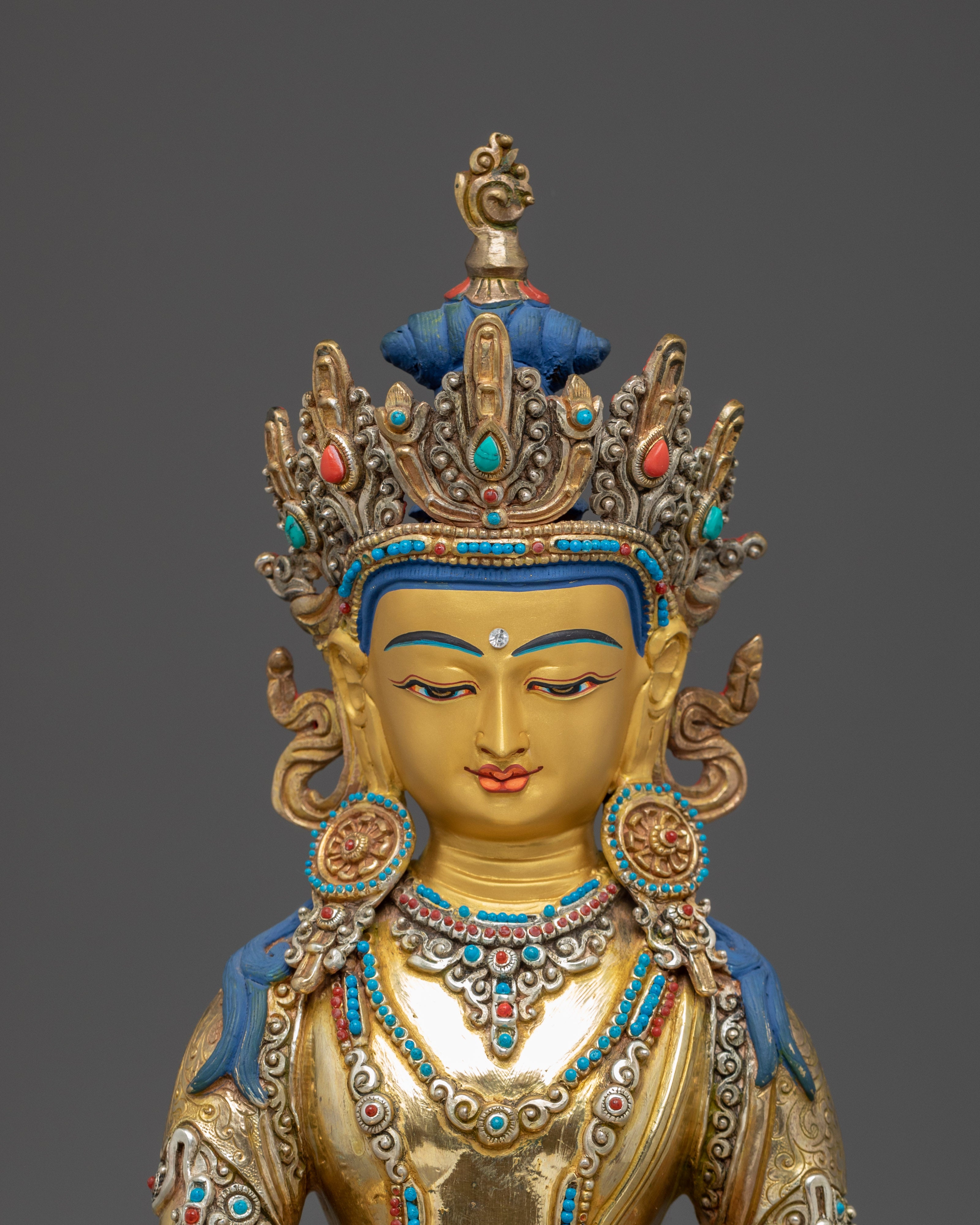 Mitrupa, Tibetan Mahasiddha | Nepali Handcrafted Gold Gilded Statue