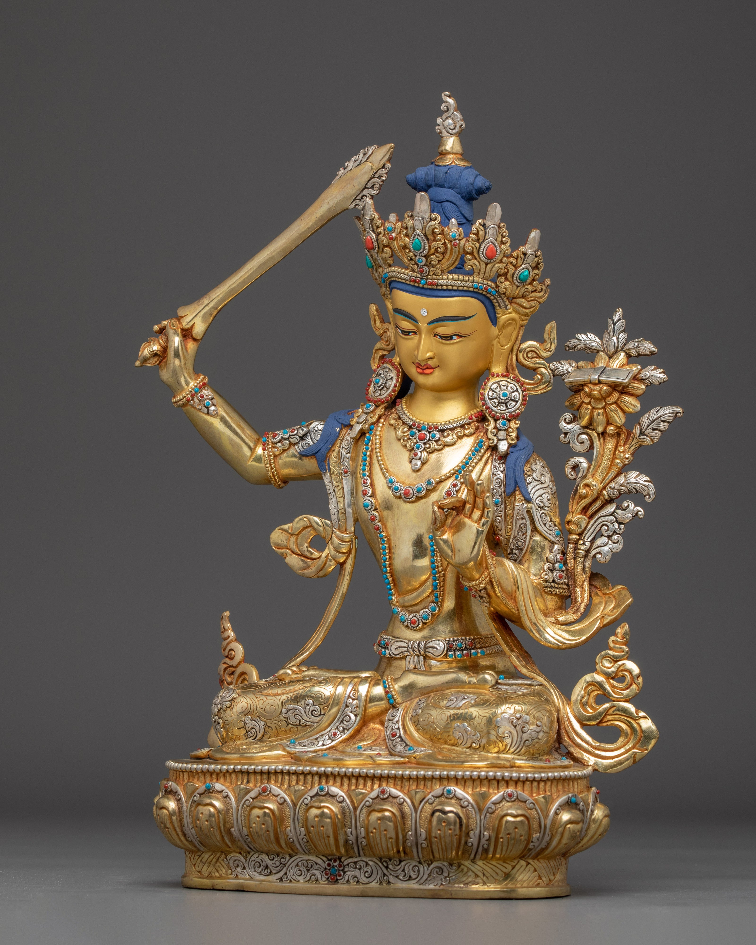 Himalayan Manjushri Statue | Bodhisattva of Wisdom and Clarity