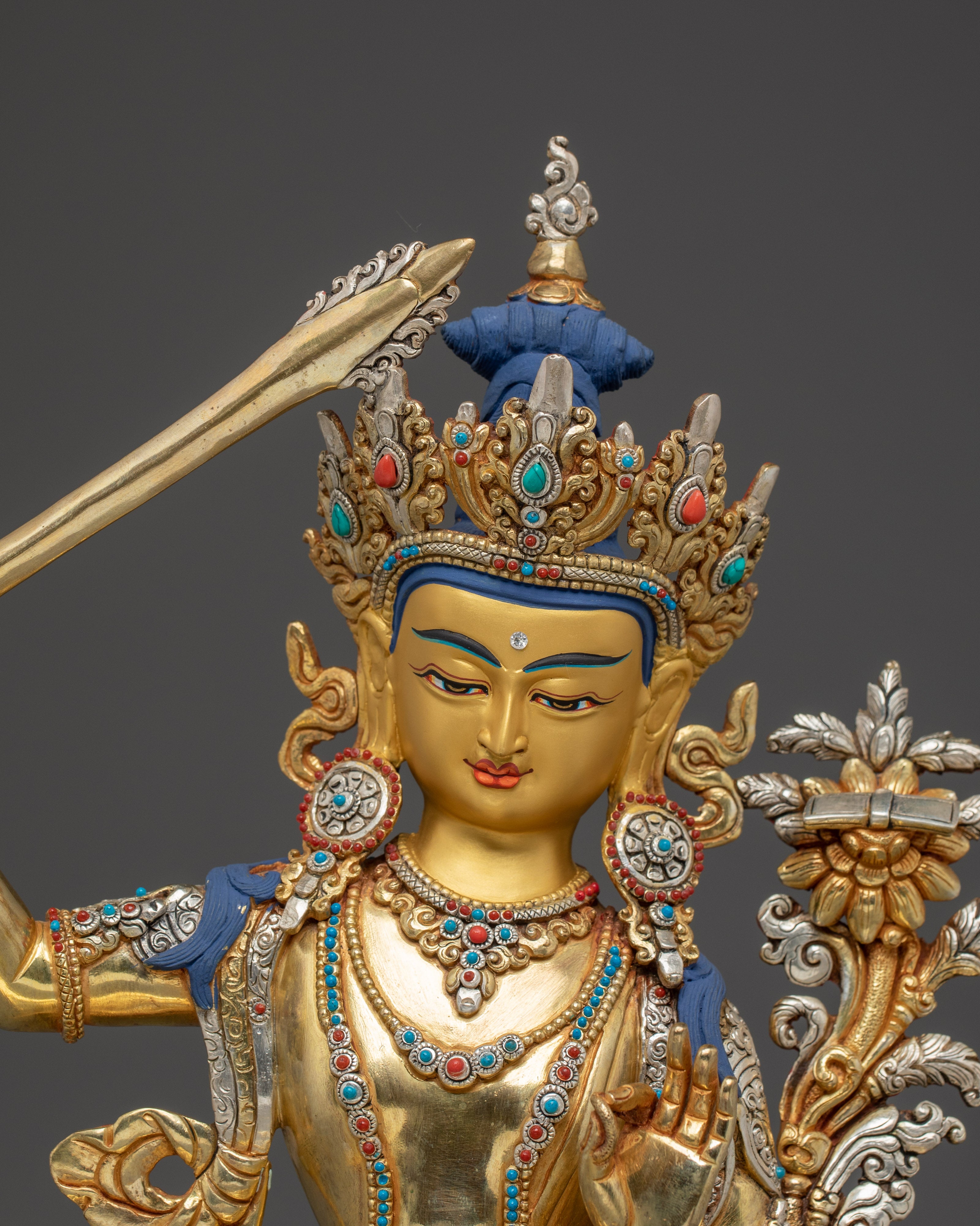 Himalayan Manjushri Statue | Bodhisattva of Wisdom and Clarity