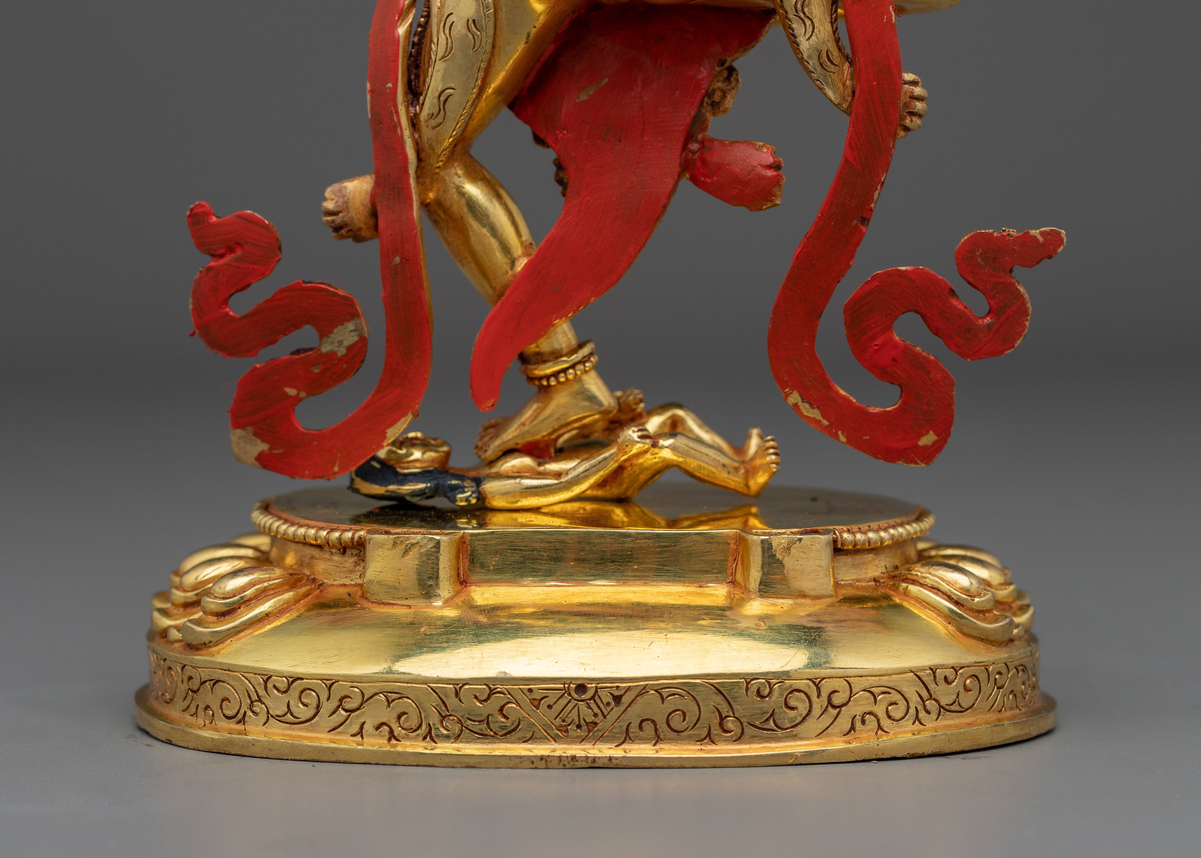 Himalayan Simhamukha Dakini | Nepali Gold Gilded Lion Faced Goddess