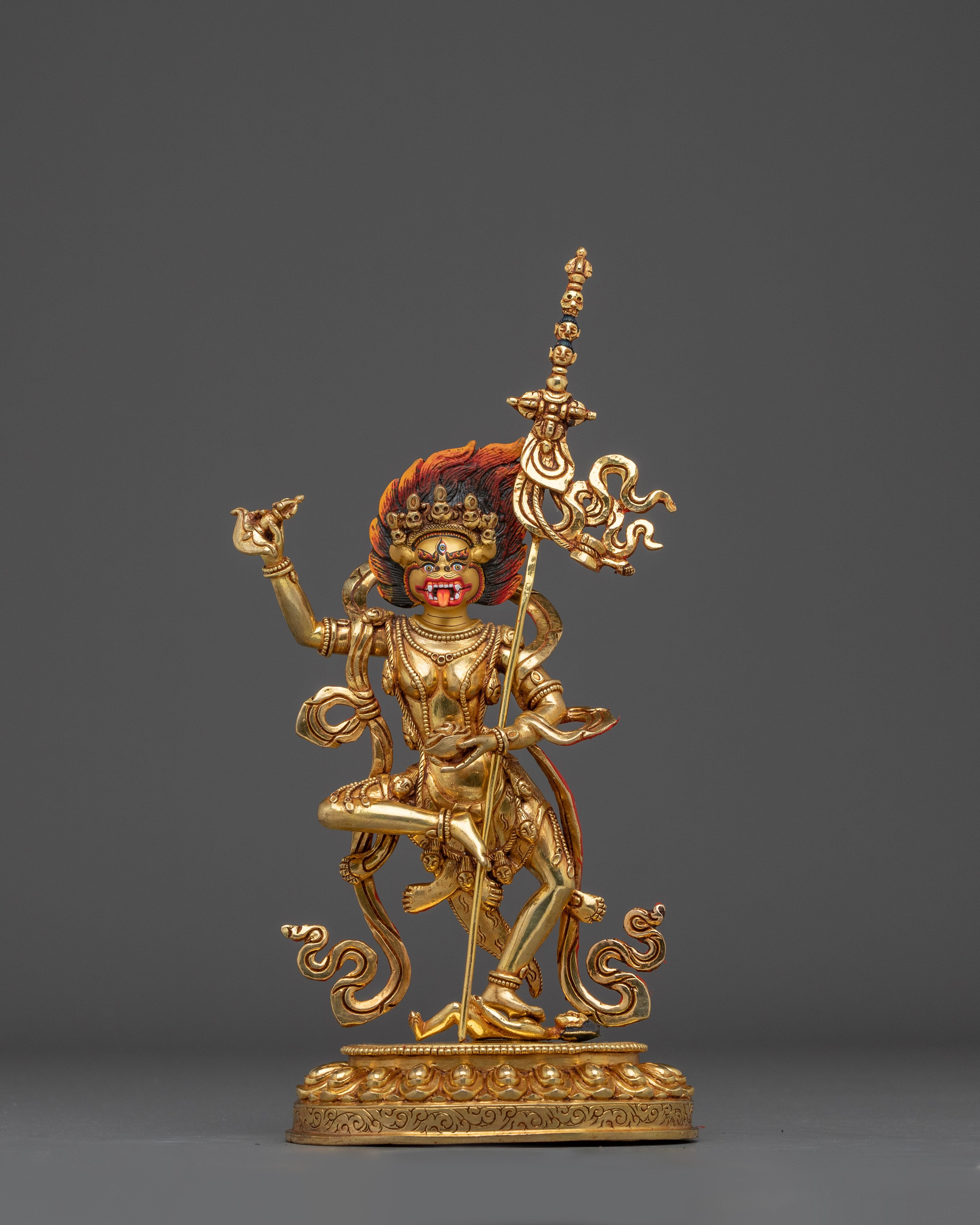 Himalayan Simhamukha Dakini | Nepali Gold Gilded Lion Faced Goddess