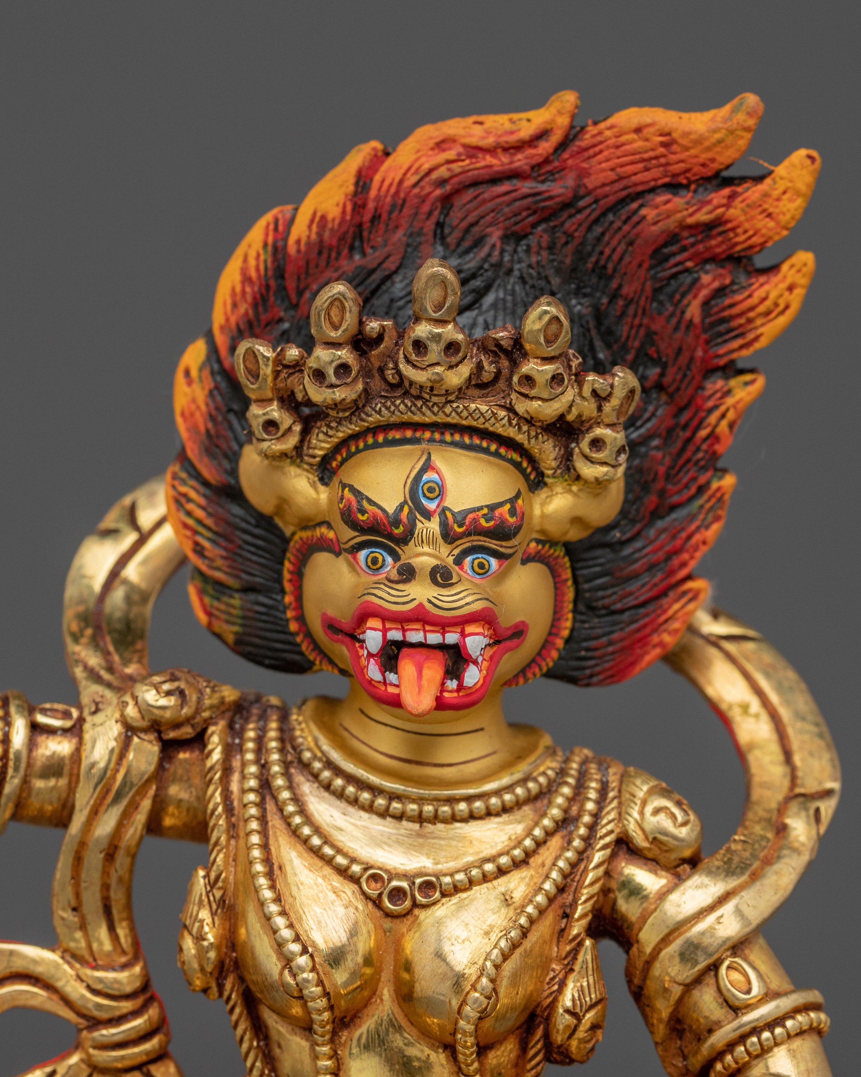 Himalayan Simhamukha Dakini | Nepali Gold Gilded Lion Faced Goddess