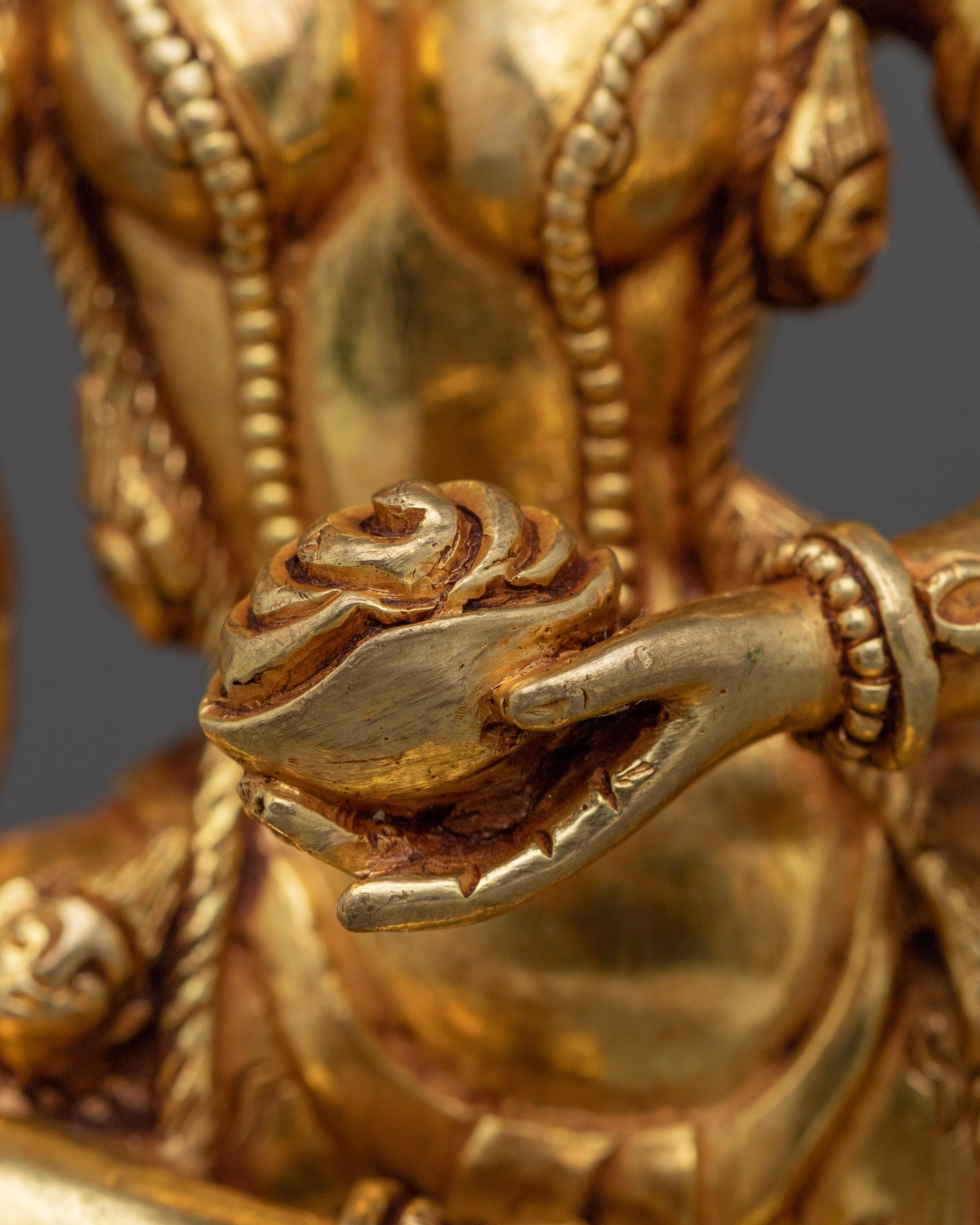 Himalayan Simhamukha Dakini | Nepali Gold Gilded Lion Faced Goddess