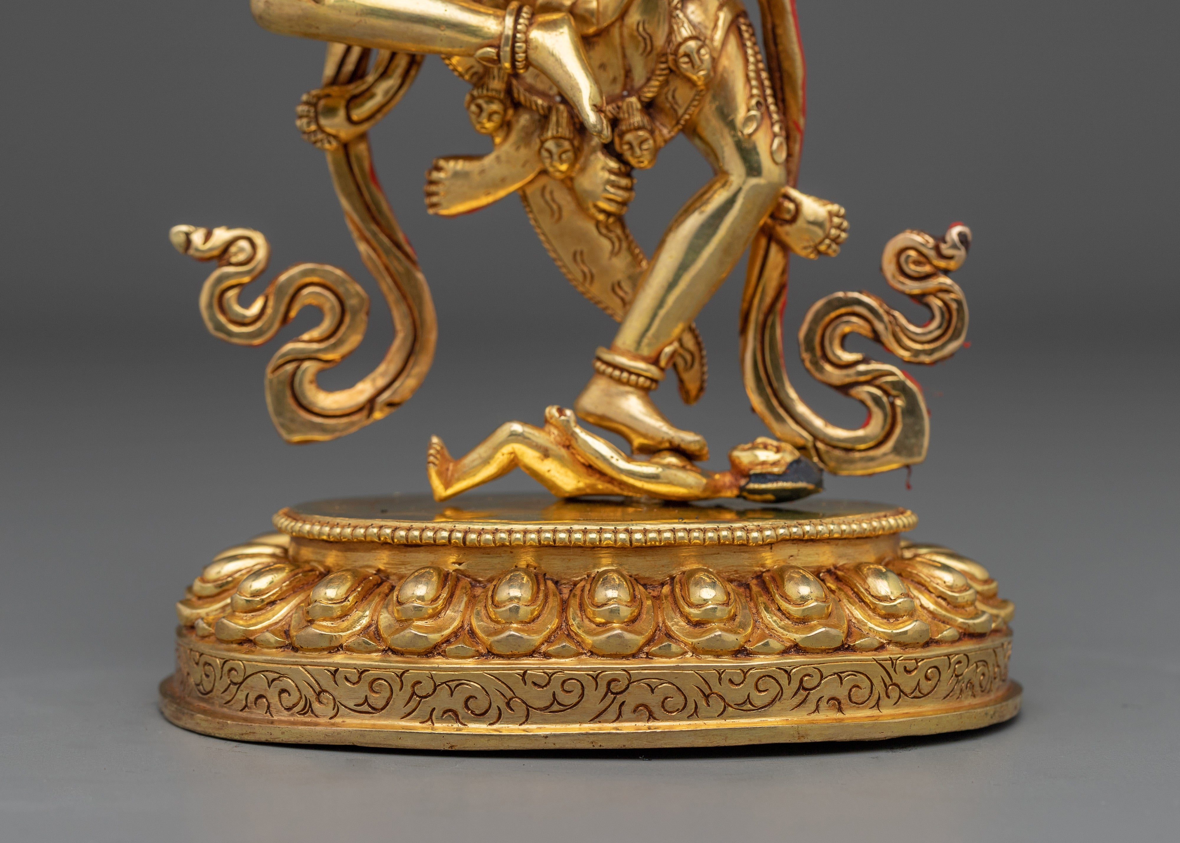 Himalayan Simhamukha Dakini | Nepali Gold Gilded Lion Faced Goddess