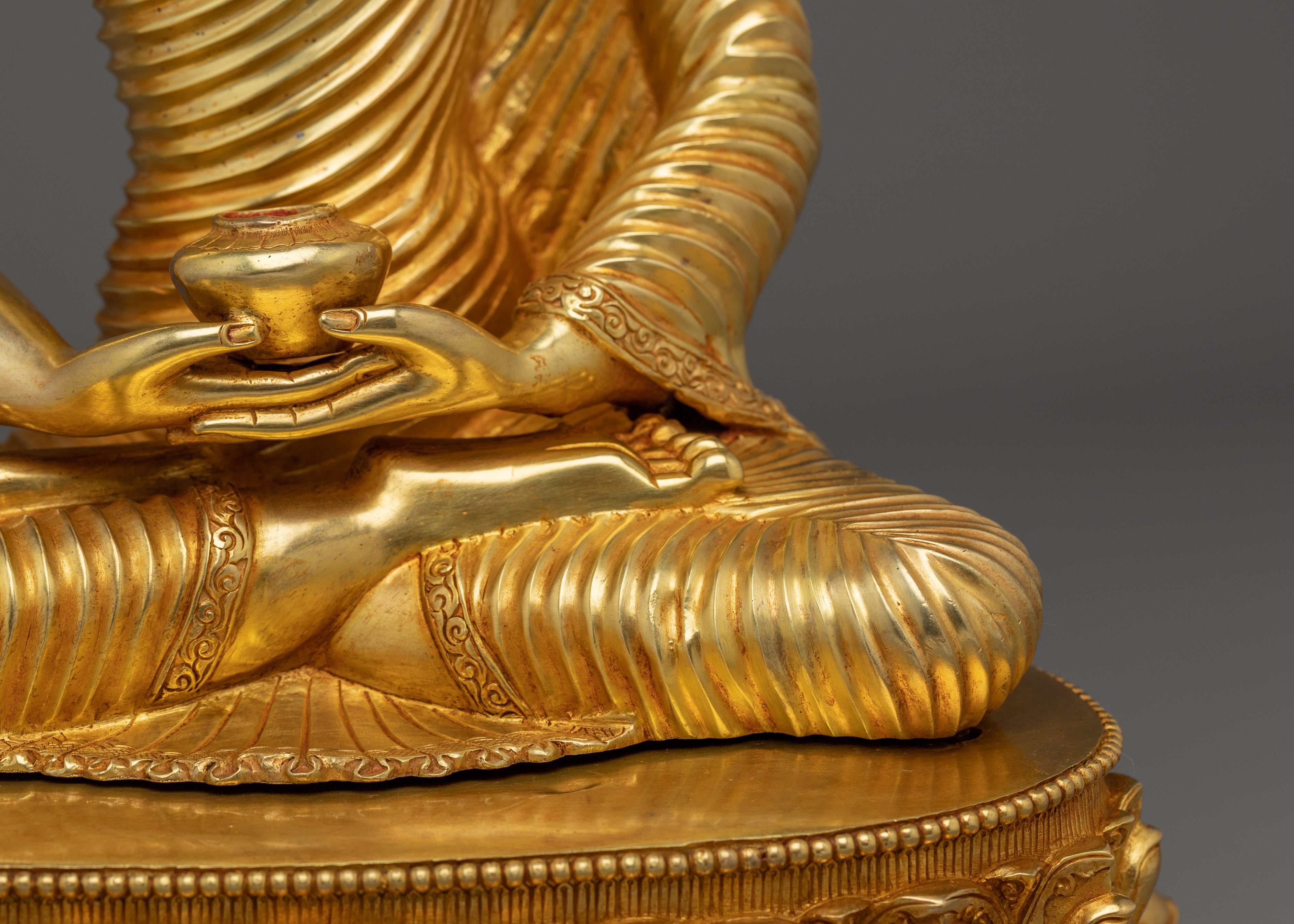 Amitabha Buddha Statue in 24K Gold Gilded Copper | Perfect for meditation
