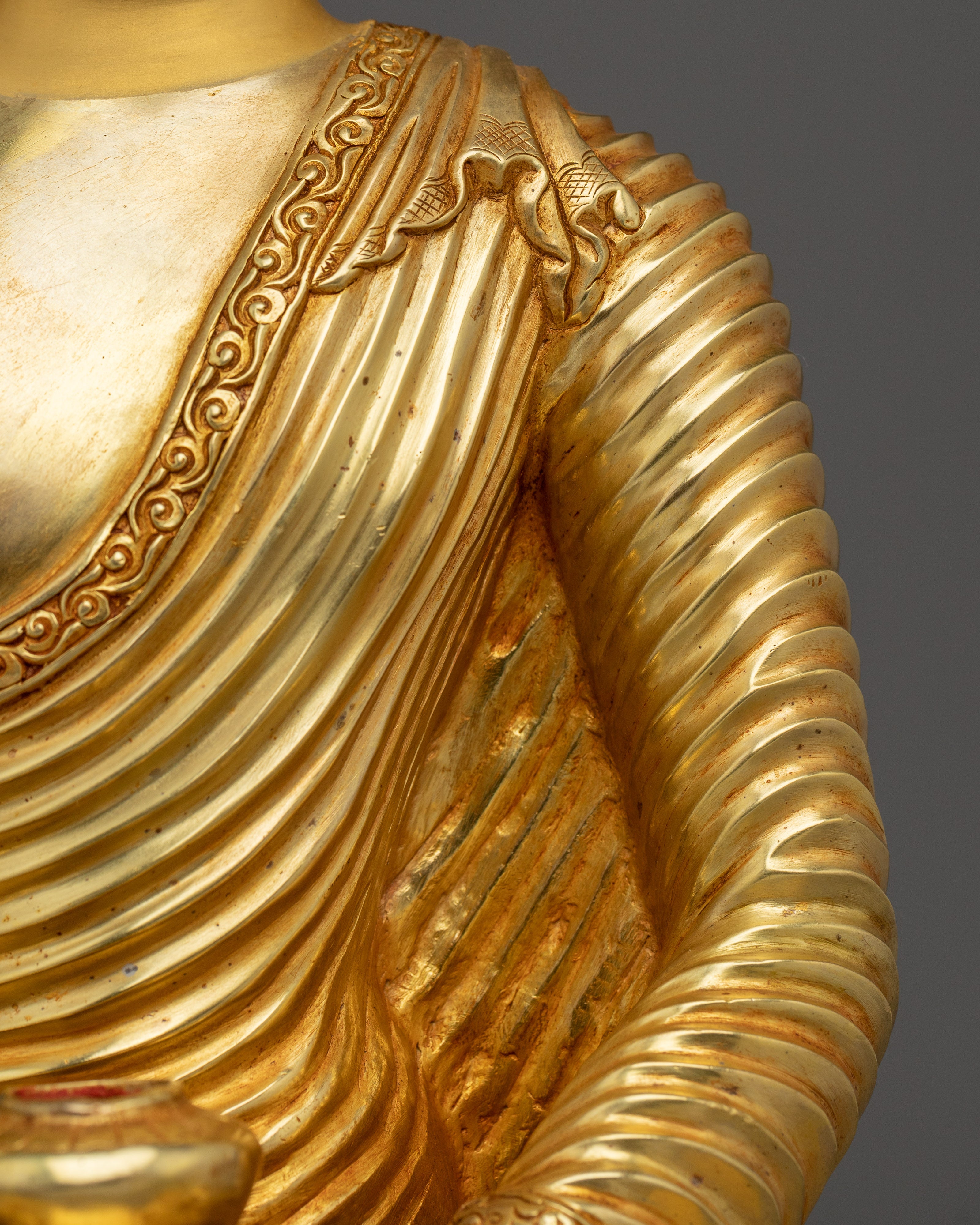 Amitabha Buddha Statue in 24K Gold Gilded Copper | Perfect for meditation