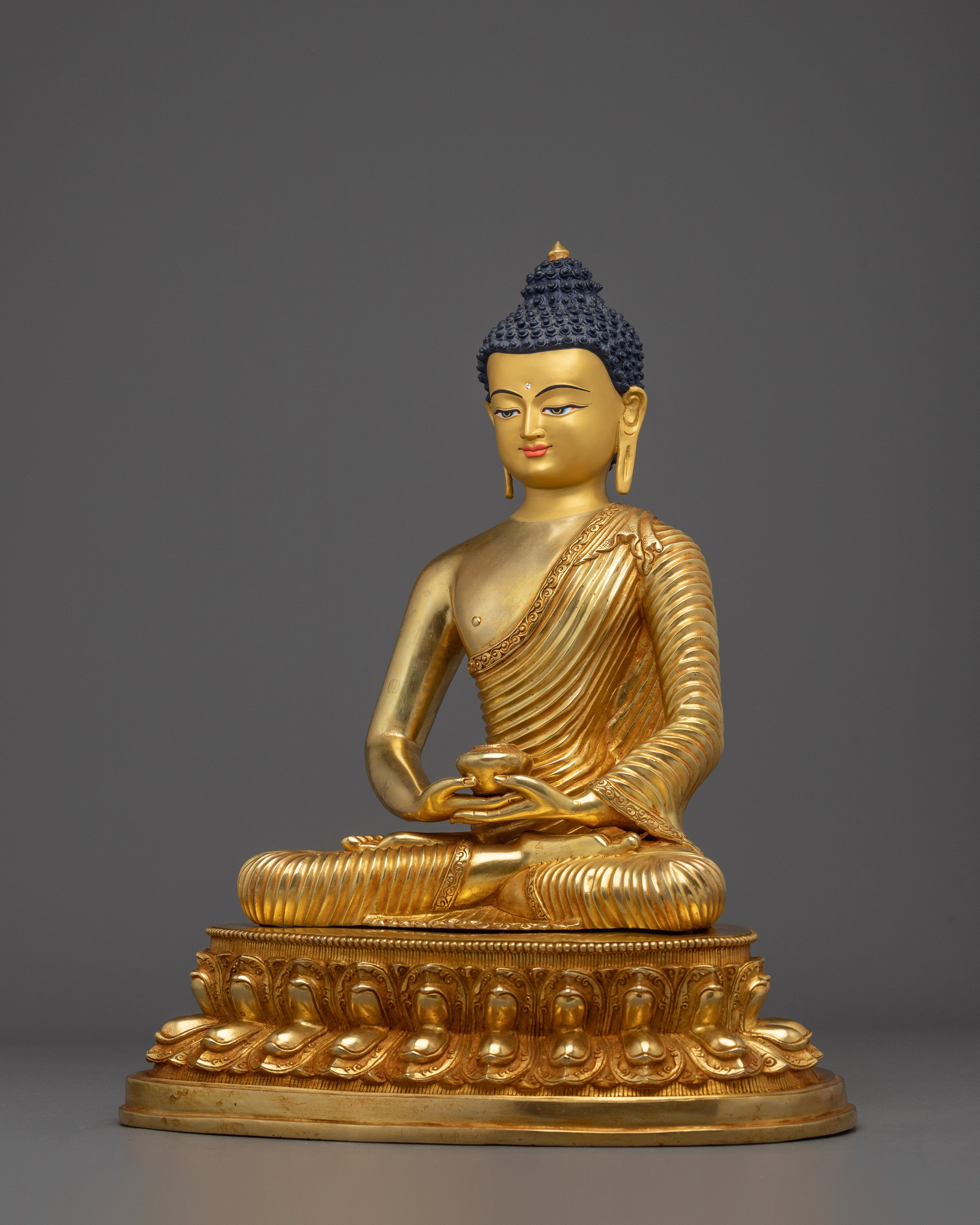 Amitabha Buddha Statue in 24K Gold Gilded Copper | Perfect for meditation