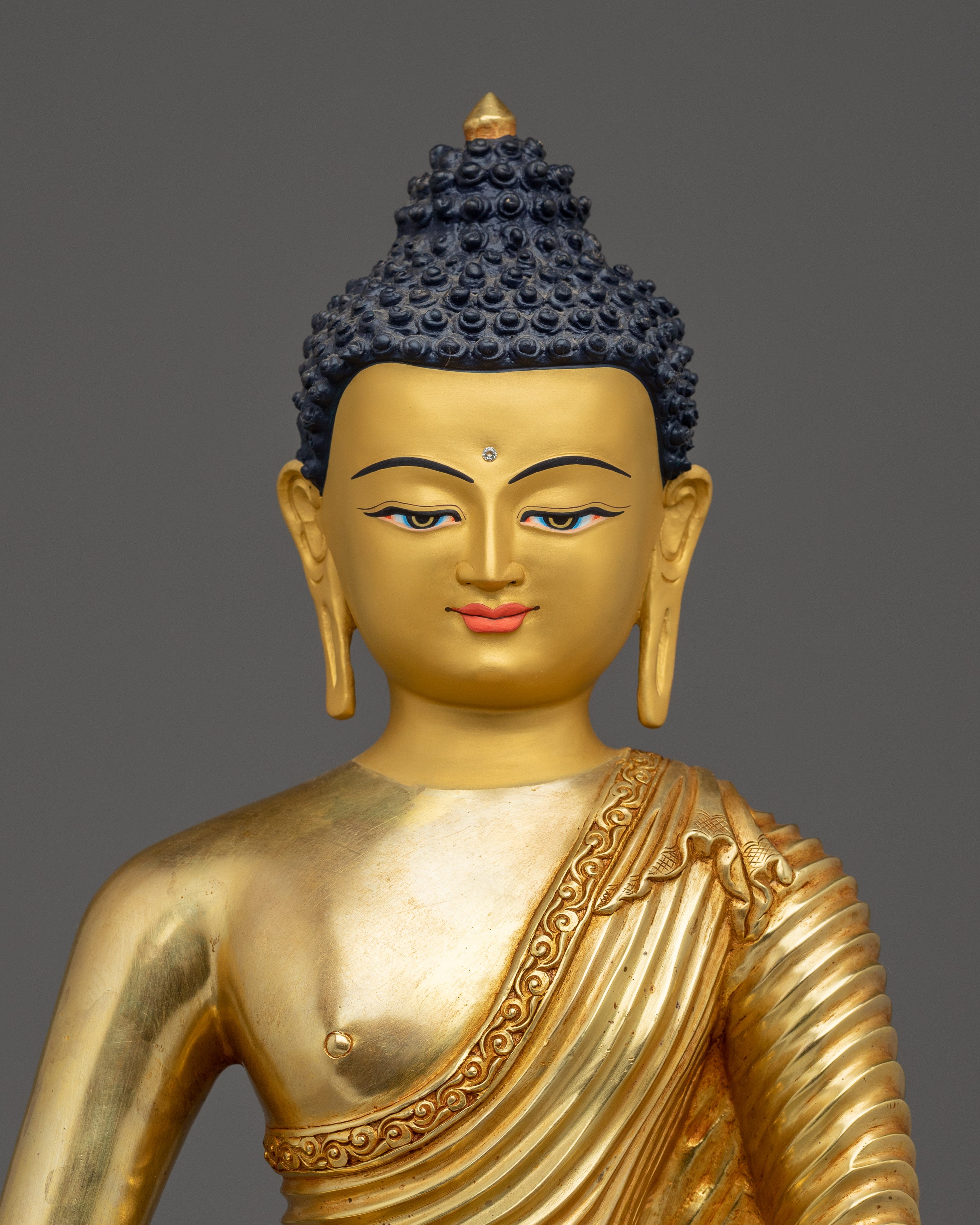 Amitabha Buddha Statue in 24K Gold Gilded Copper | Perfect for meditation