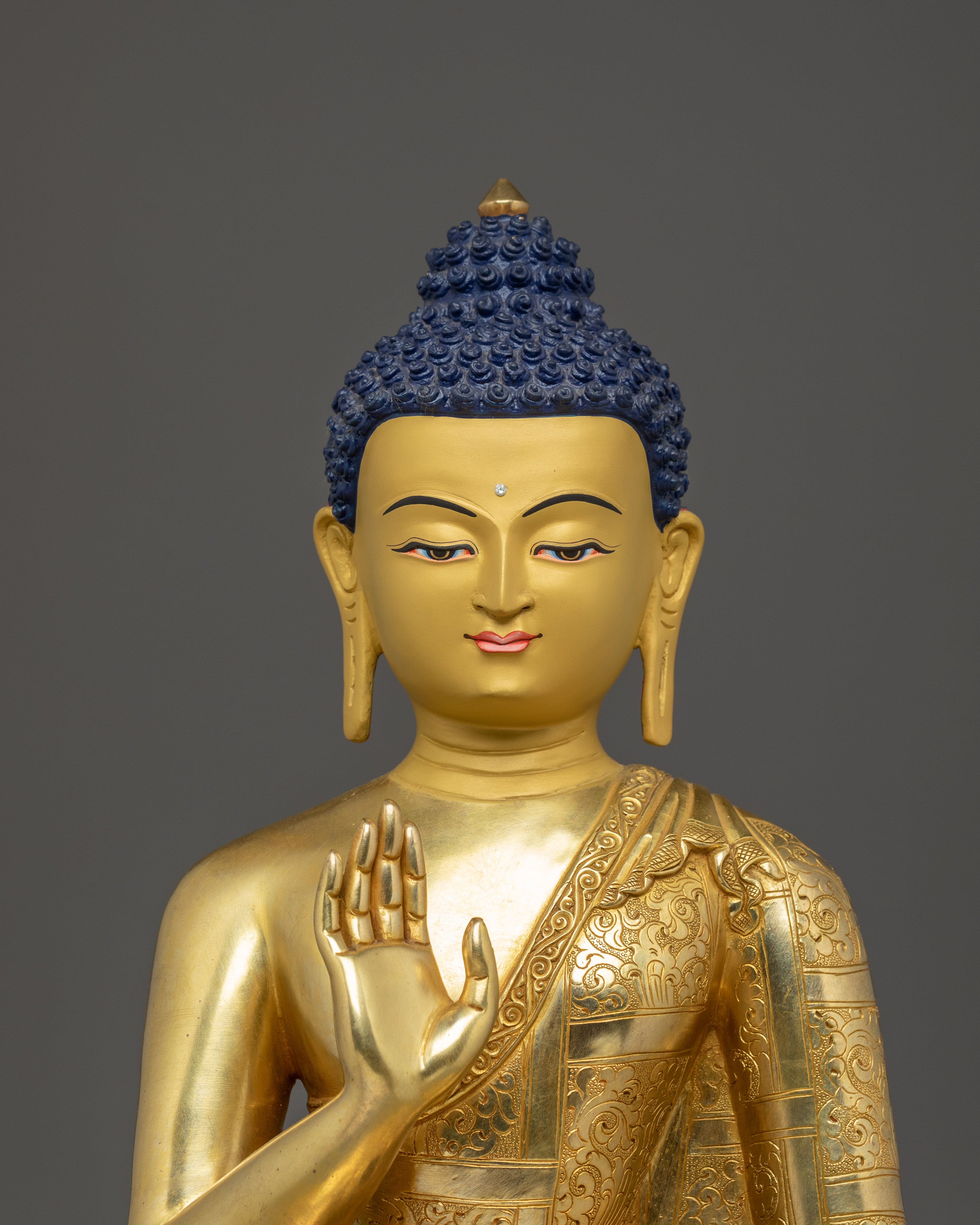 Amoghasiddhi Buddha Statue in 24K Gold Gilded | Spiritual Altar Item