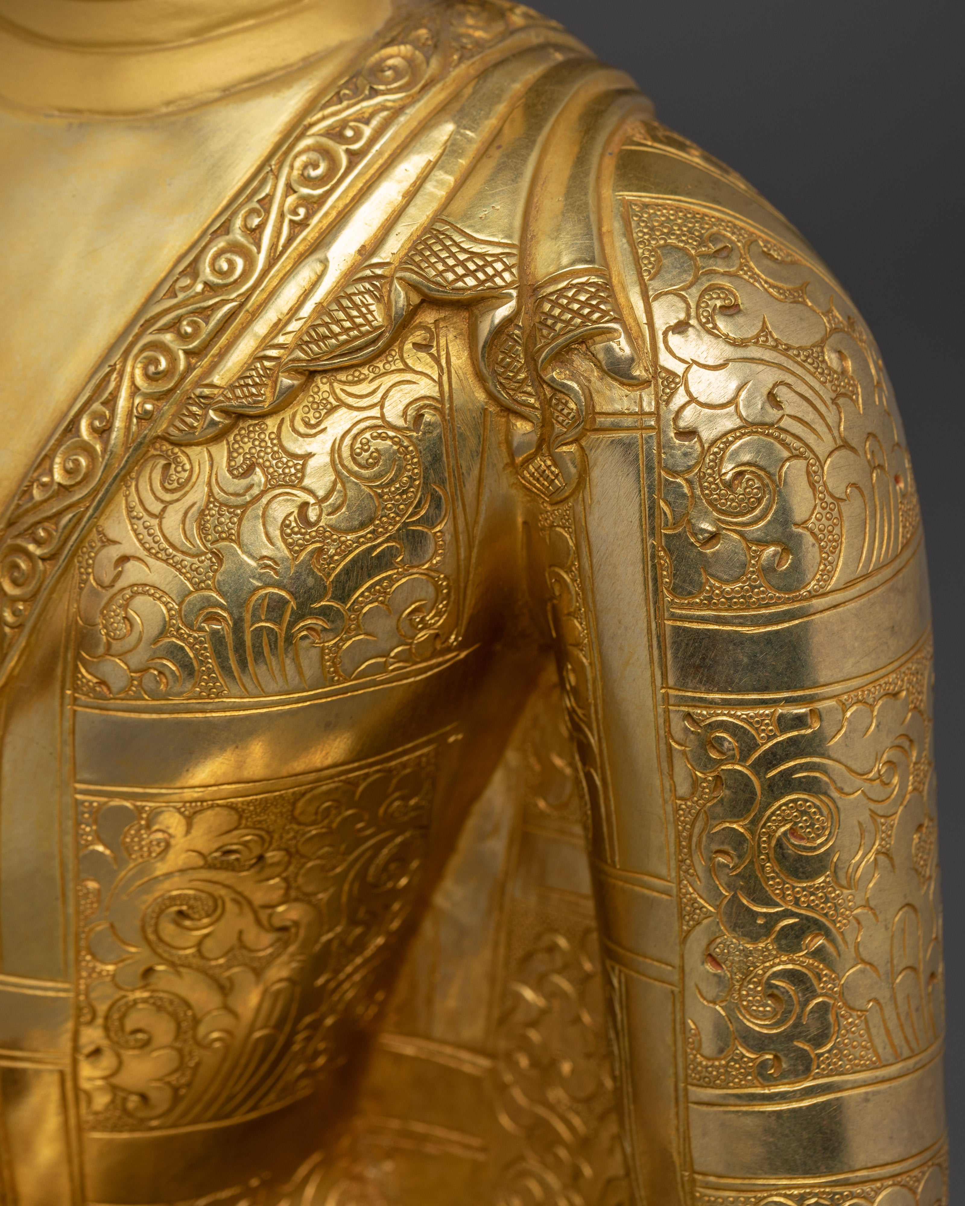 Amoghasiddhi Buddha Statue in 24K Gold Gilded | Spiritual Altar Item