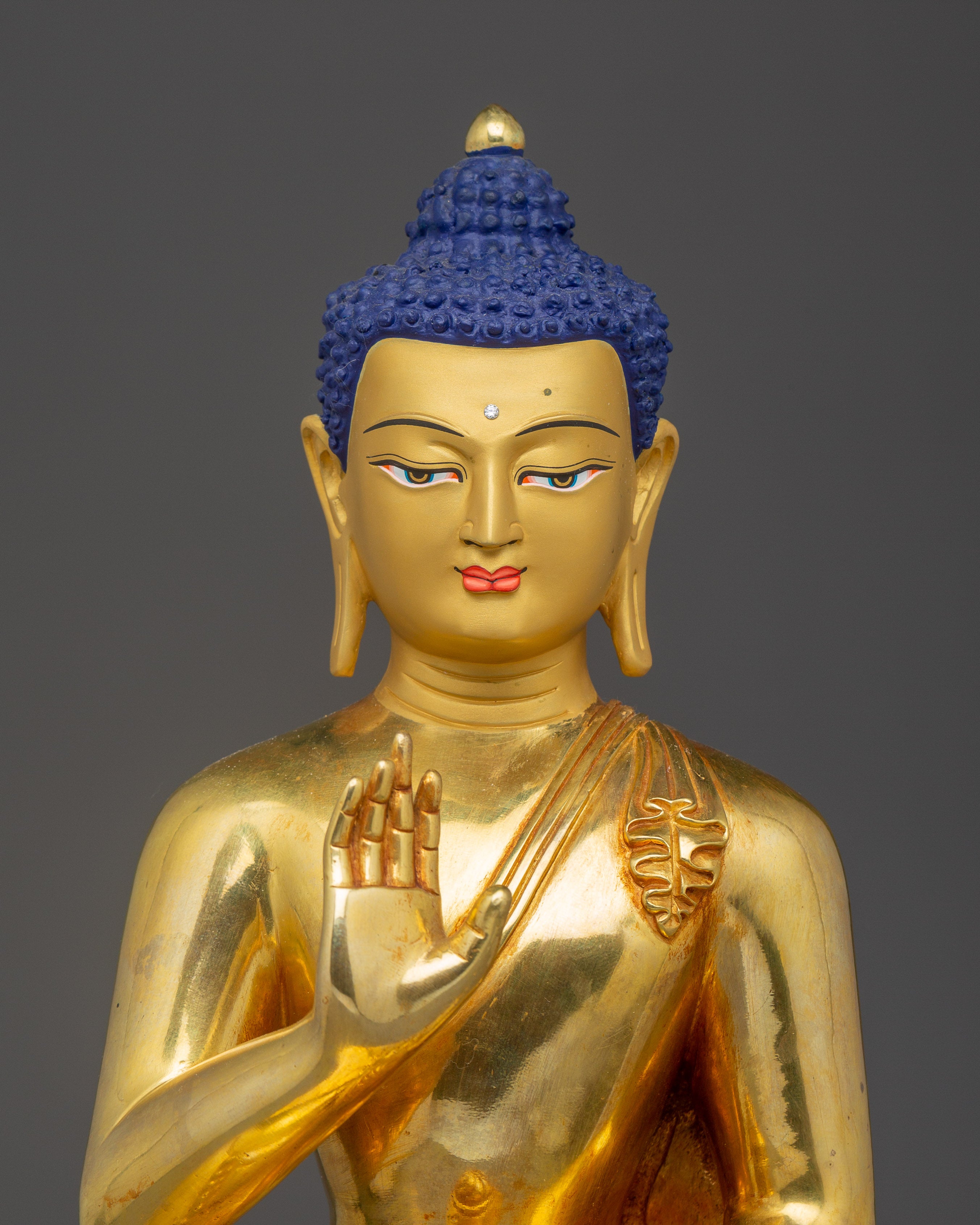 Amoghasiddhi Buddha Statue in 24K Gold | Ideal for Spiritual Practice