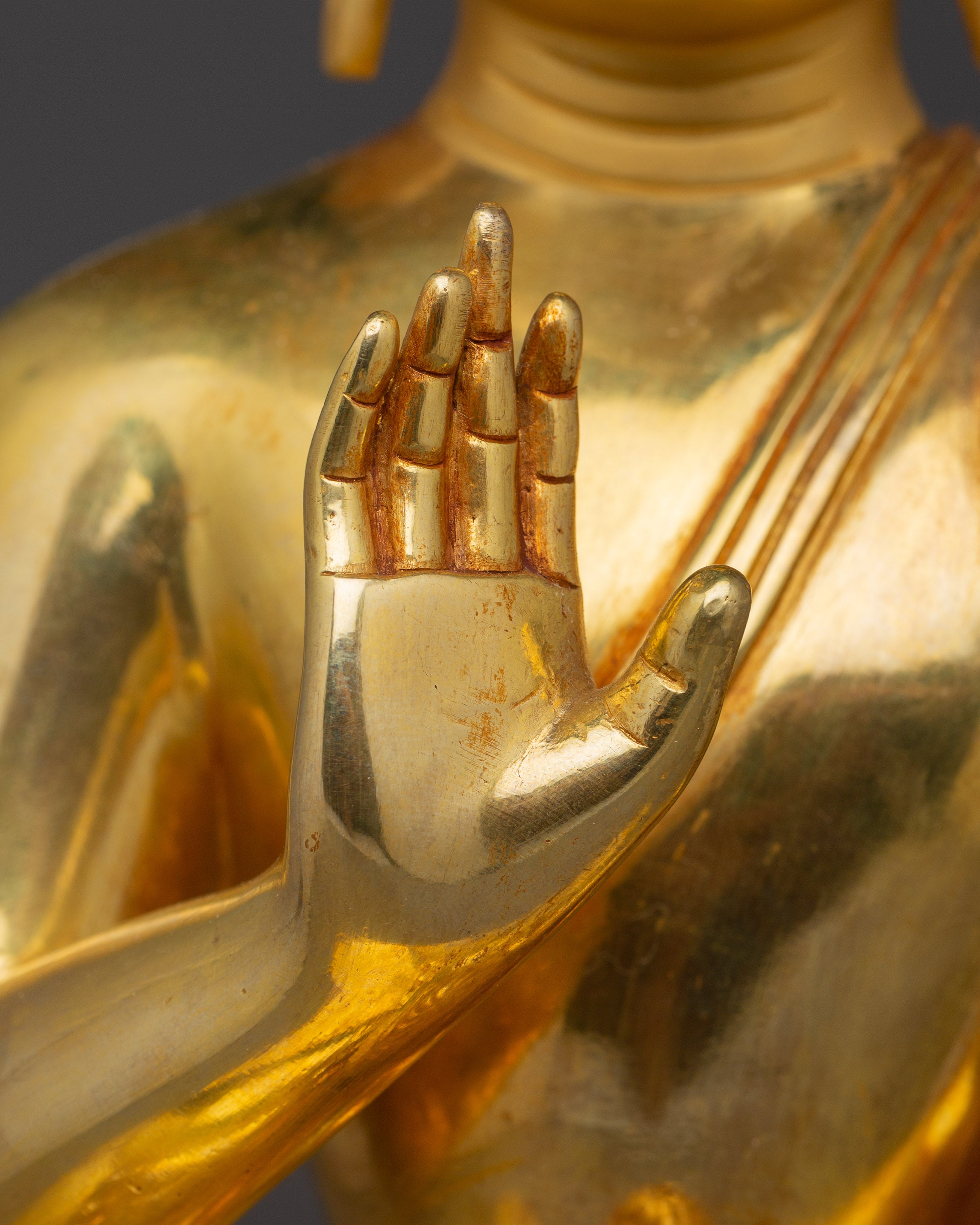 Amoghasiddhi Buddha Statue in 24K Gold | Ideal for Spiritual Practice
