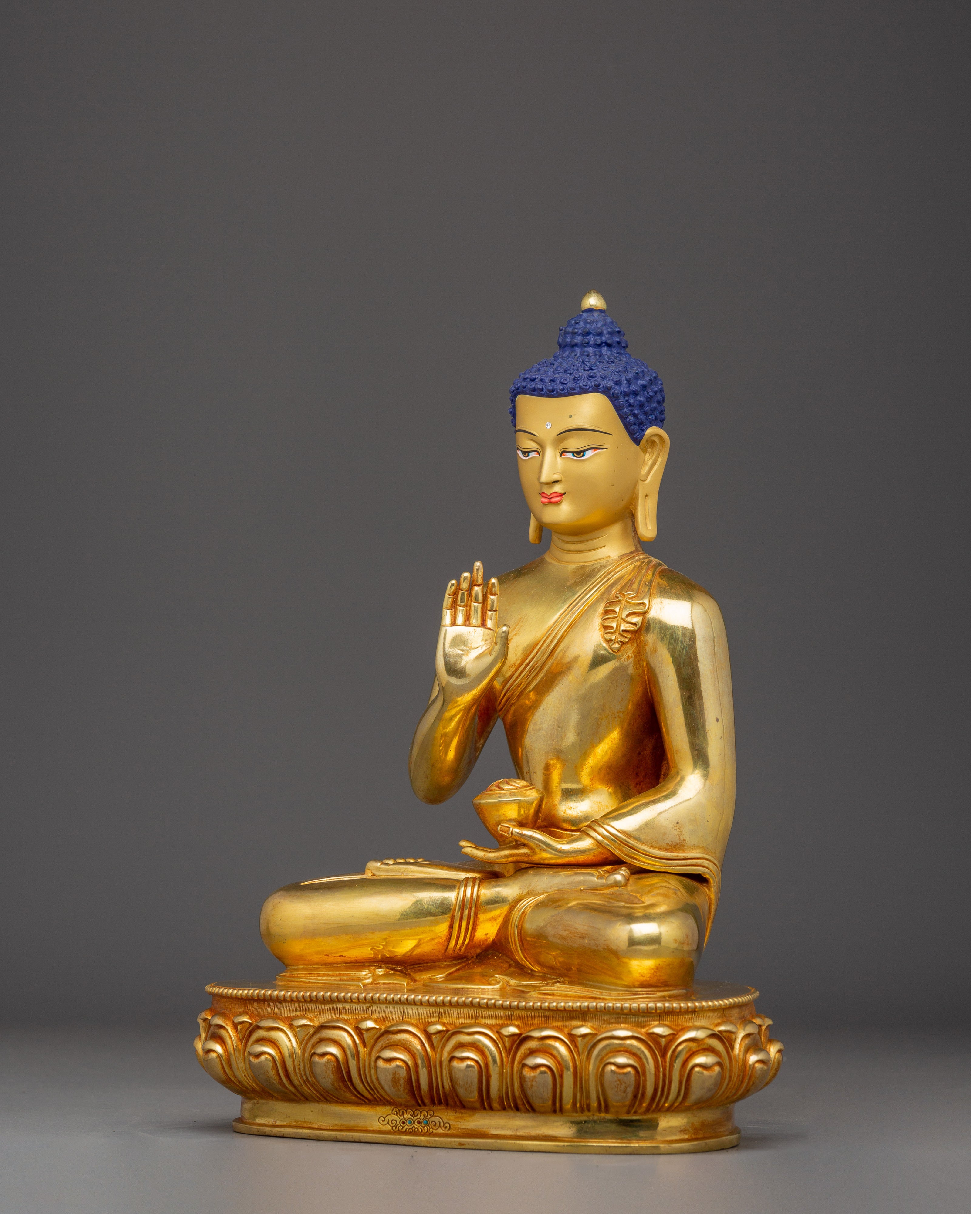 Amoghasiddhi Buddha Statue in 24K Gold | Ideal for Spiritual Practice