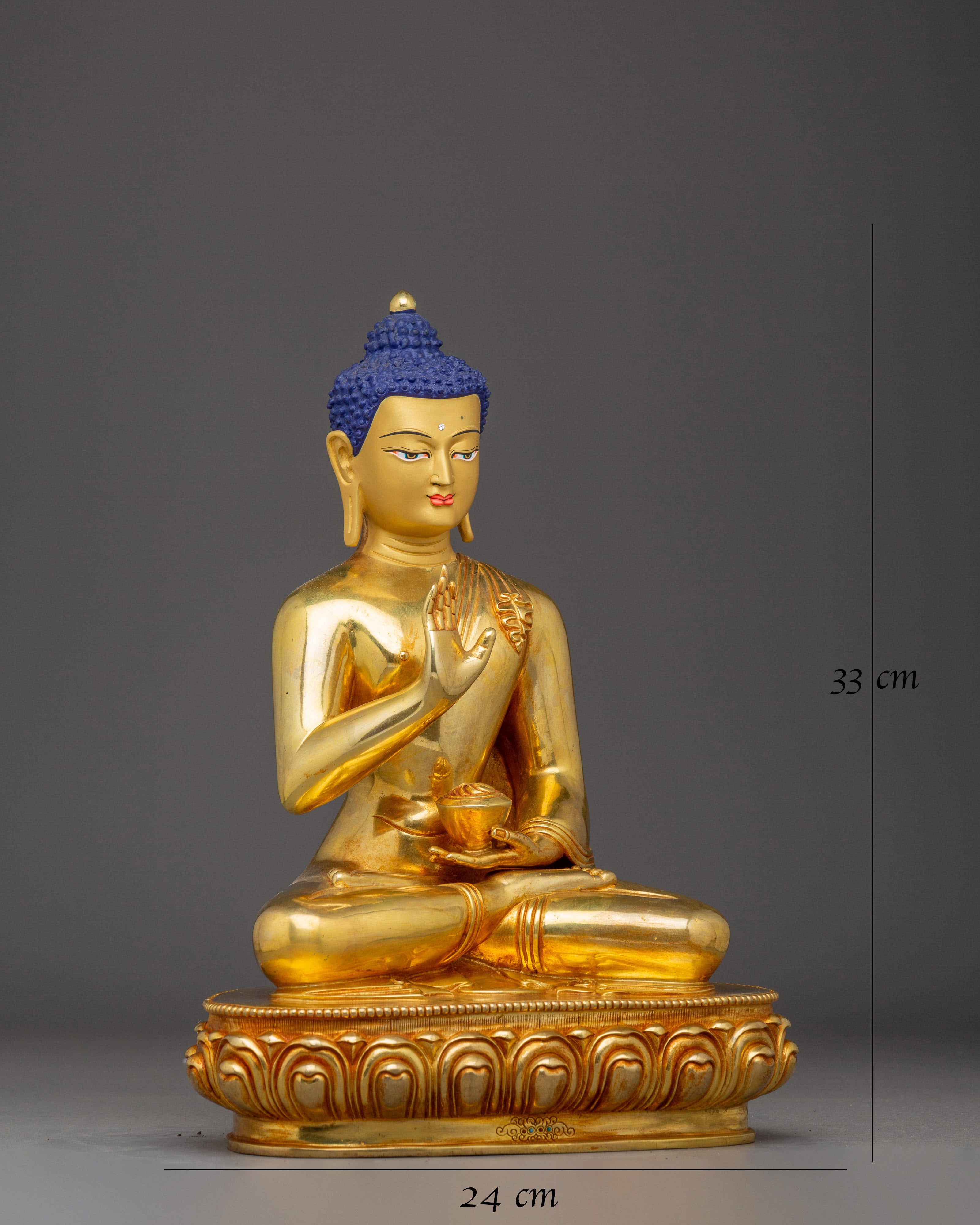 Amoghasiddhi Buddha statue in 24K gold