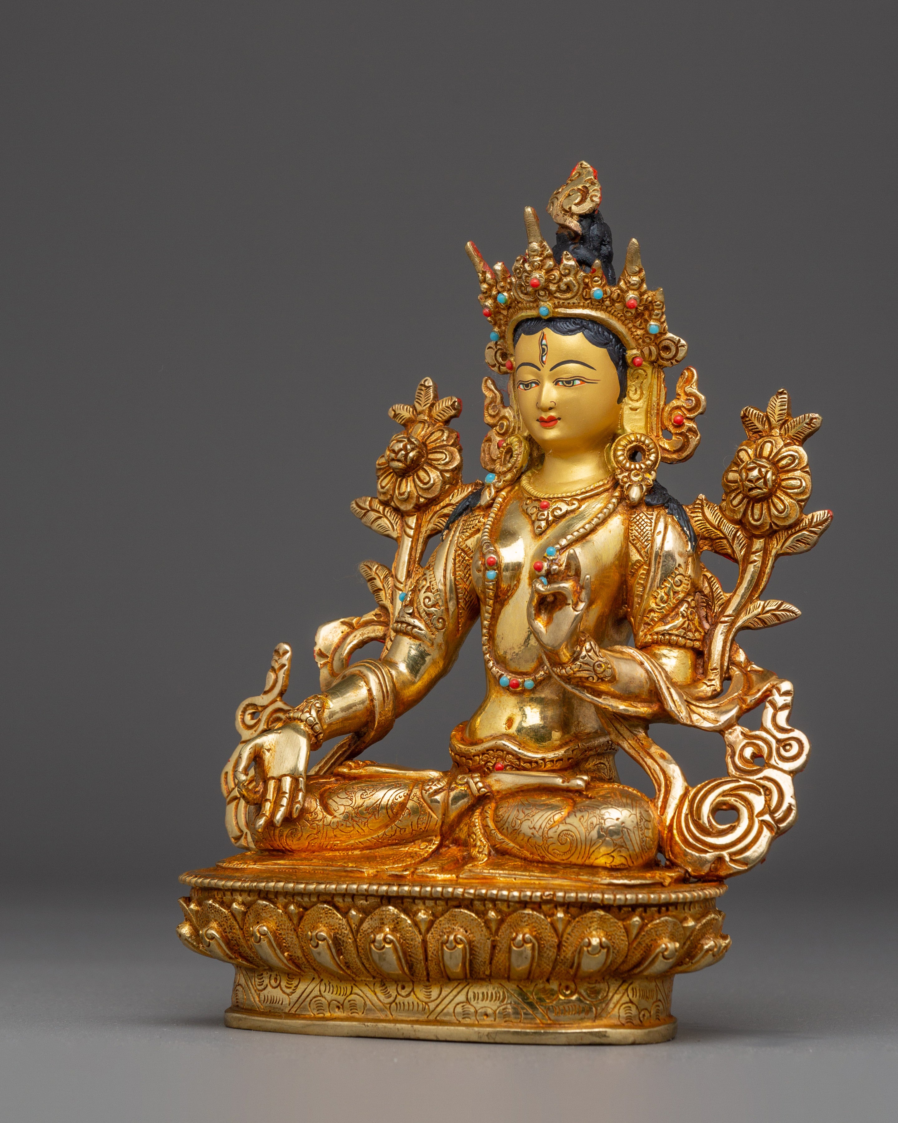 Buddhist White Tara Deity Statue for Dharma Decor