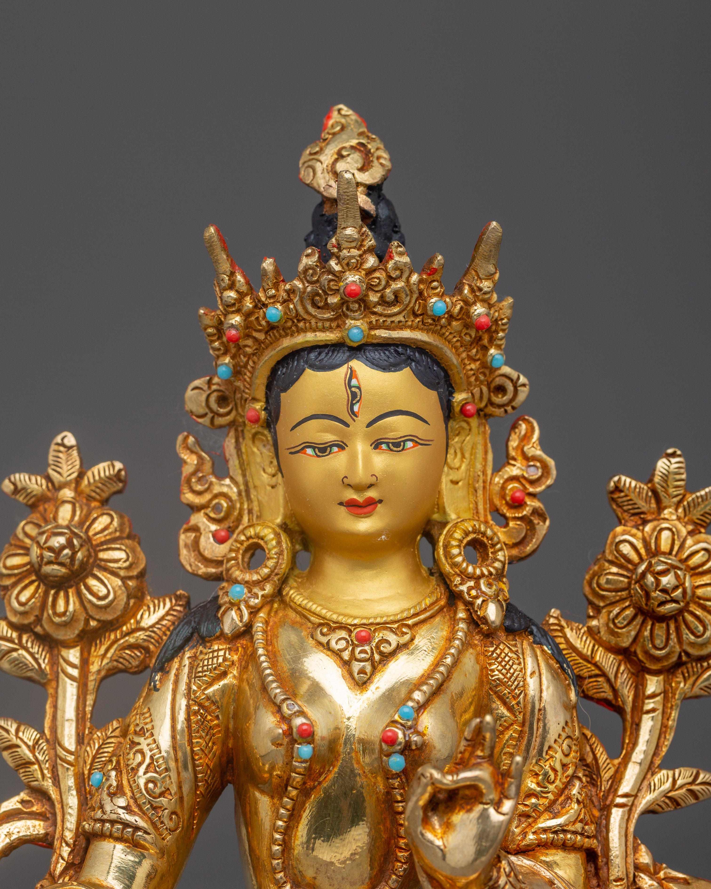 Buddhist White Tara Deity Statue for Dharma Decor