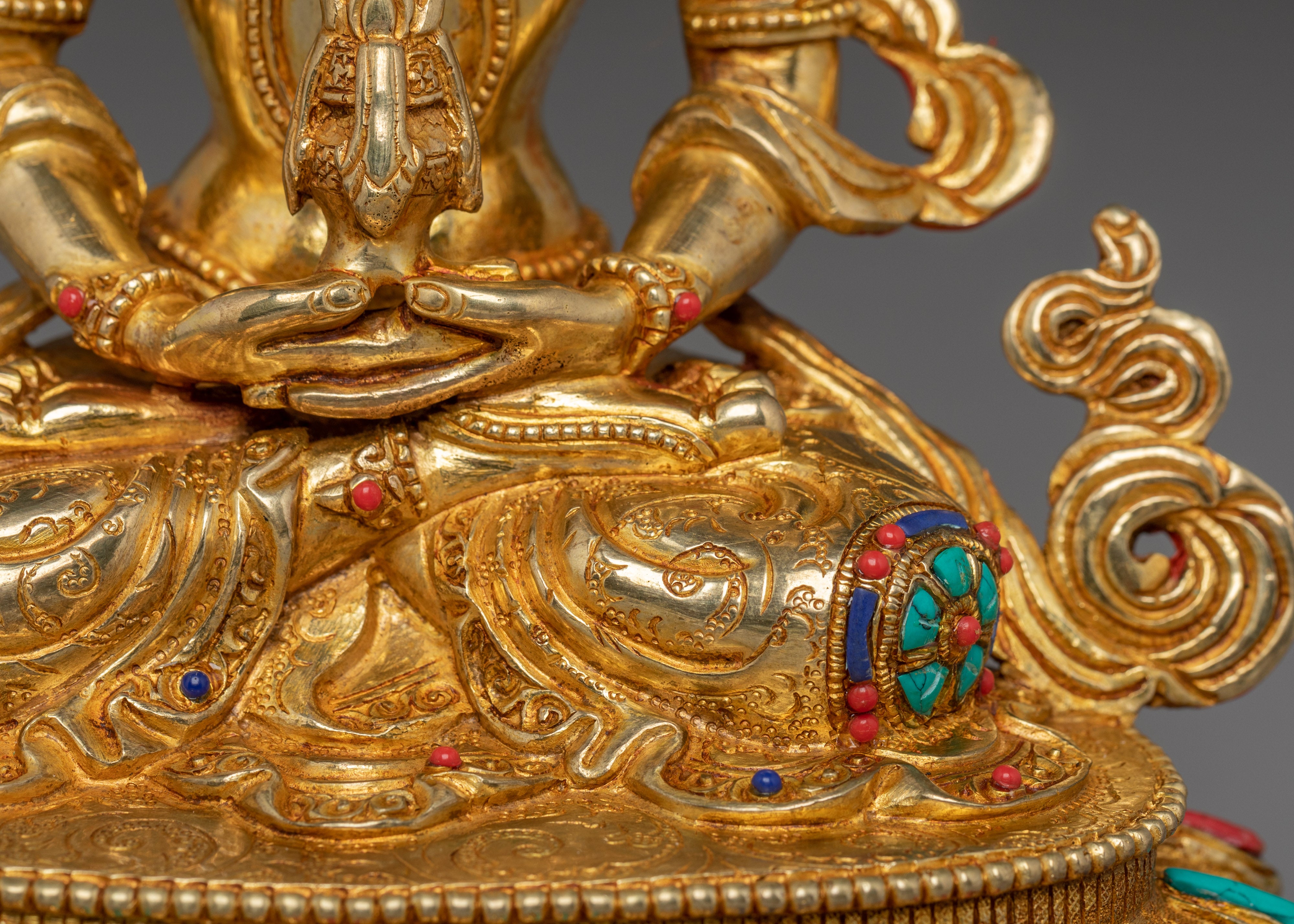 Handmade Golden Amitayus Sculpture | Himalayan Crafted Icon for Healing