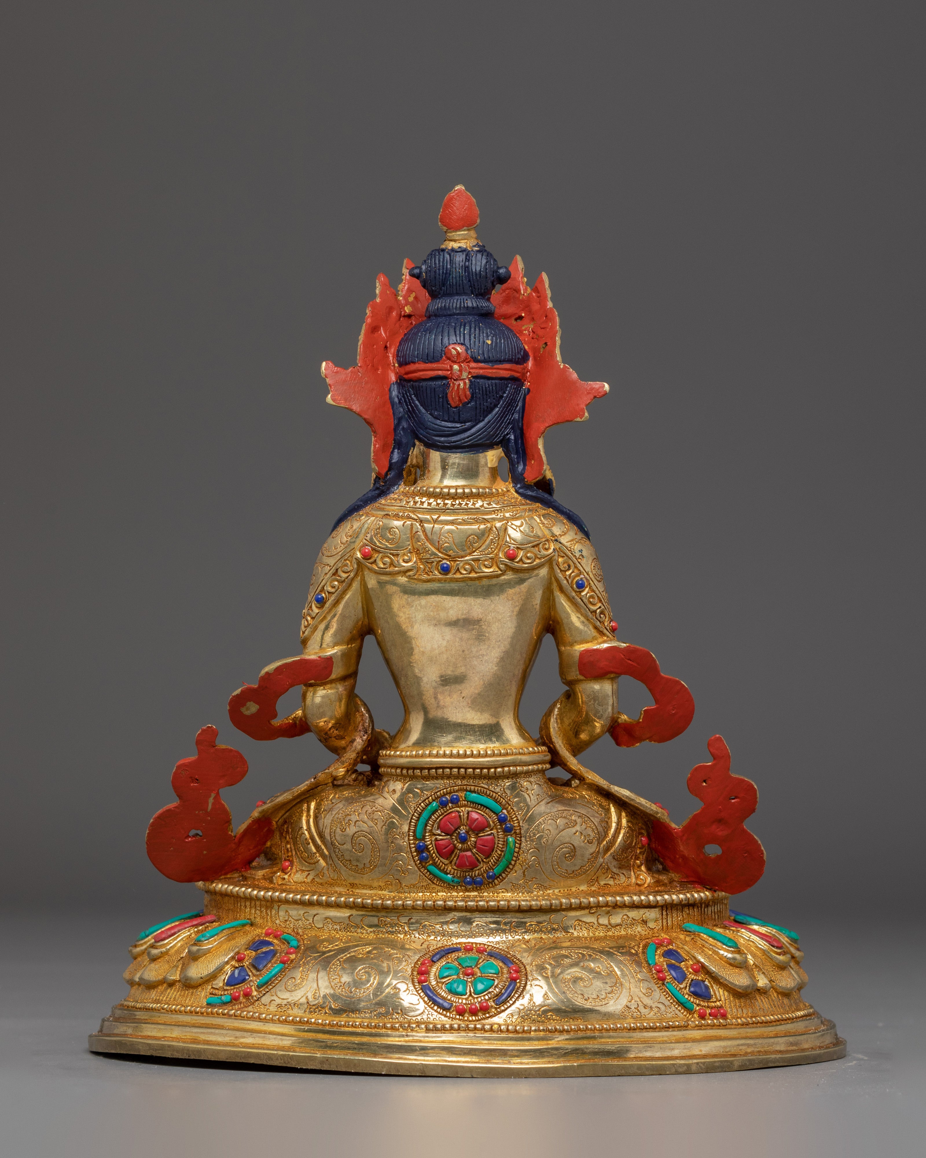 Handmade Golden Amitayus Sculpture | Himalayan Crafted Icon for Healing