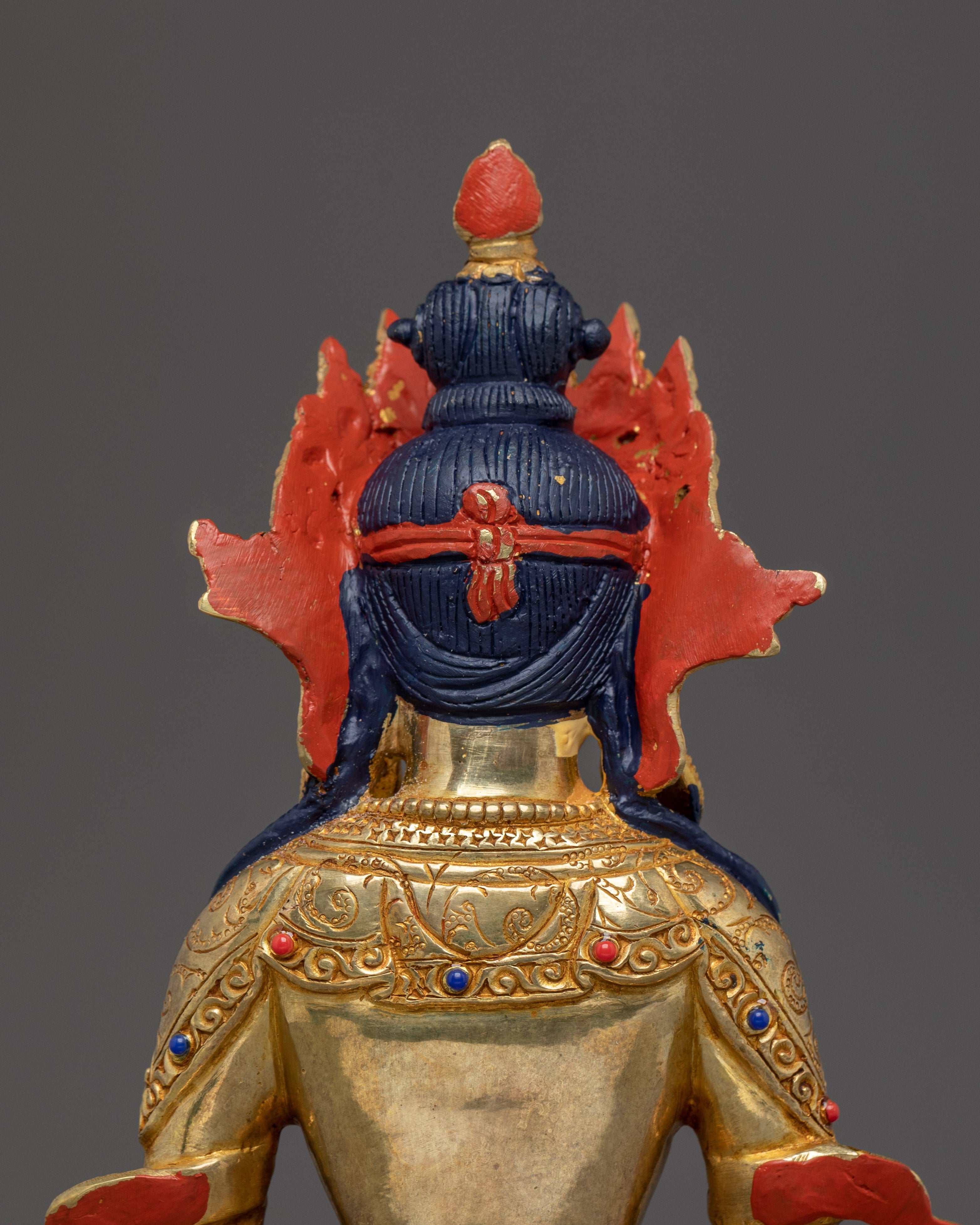Handmade Golden Amitayus Sculpture | Himalayan Crafted Icon for Healing